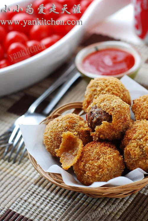 脆皮豆渣牛肉丸子 