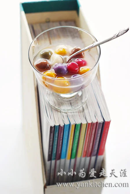 纯天然彩色酒酿糯米丸子