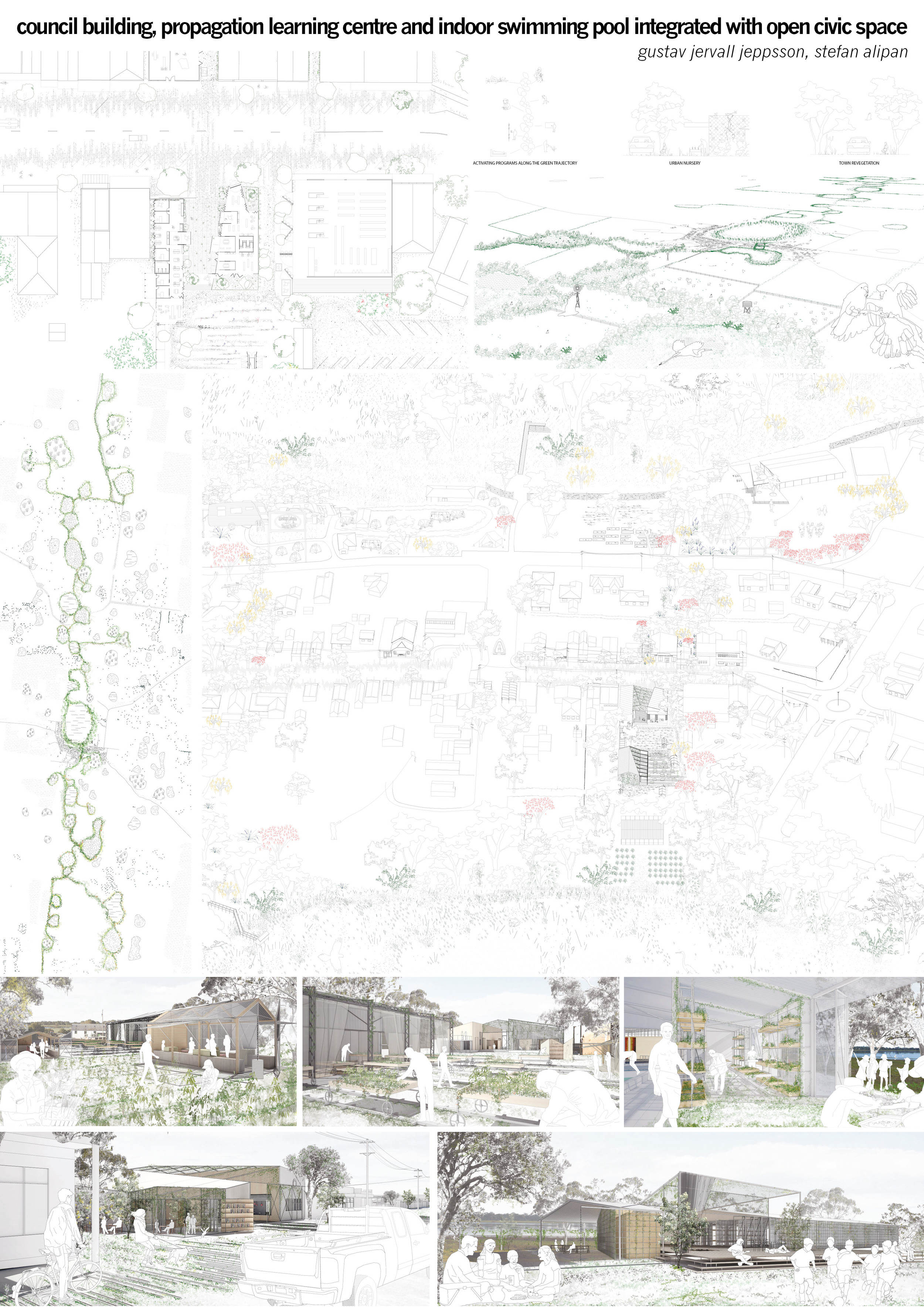 The conservation of the territorial chain of wetlands reverberates through Edenhope in diffused architectural interventions, including renovation and re-landscaping of the council building and swimming pool facilities.