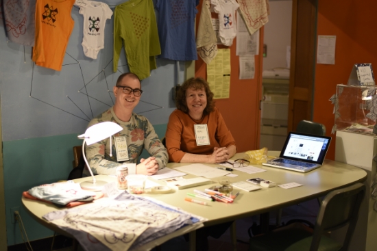 Gallery team members Matthew Fleming and Bea Drysdale signing up sustaining members at PS1 May Day event (2016)