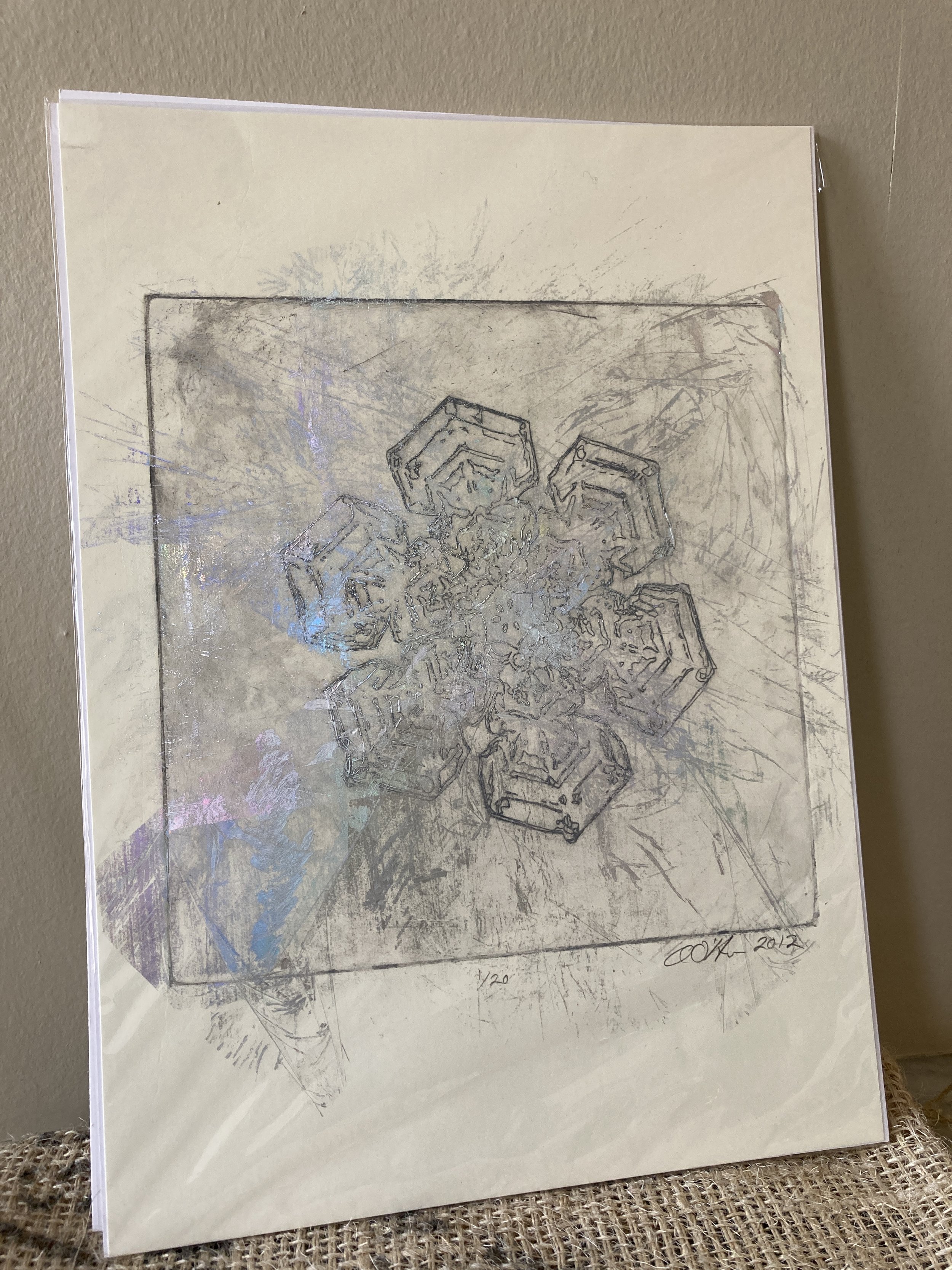 snowflake foil print, created by Amber O’Harrow