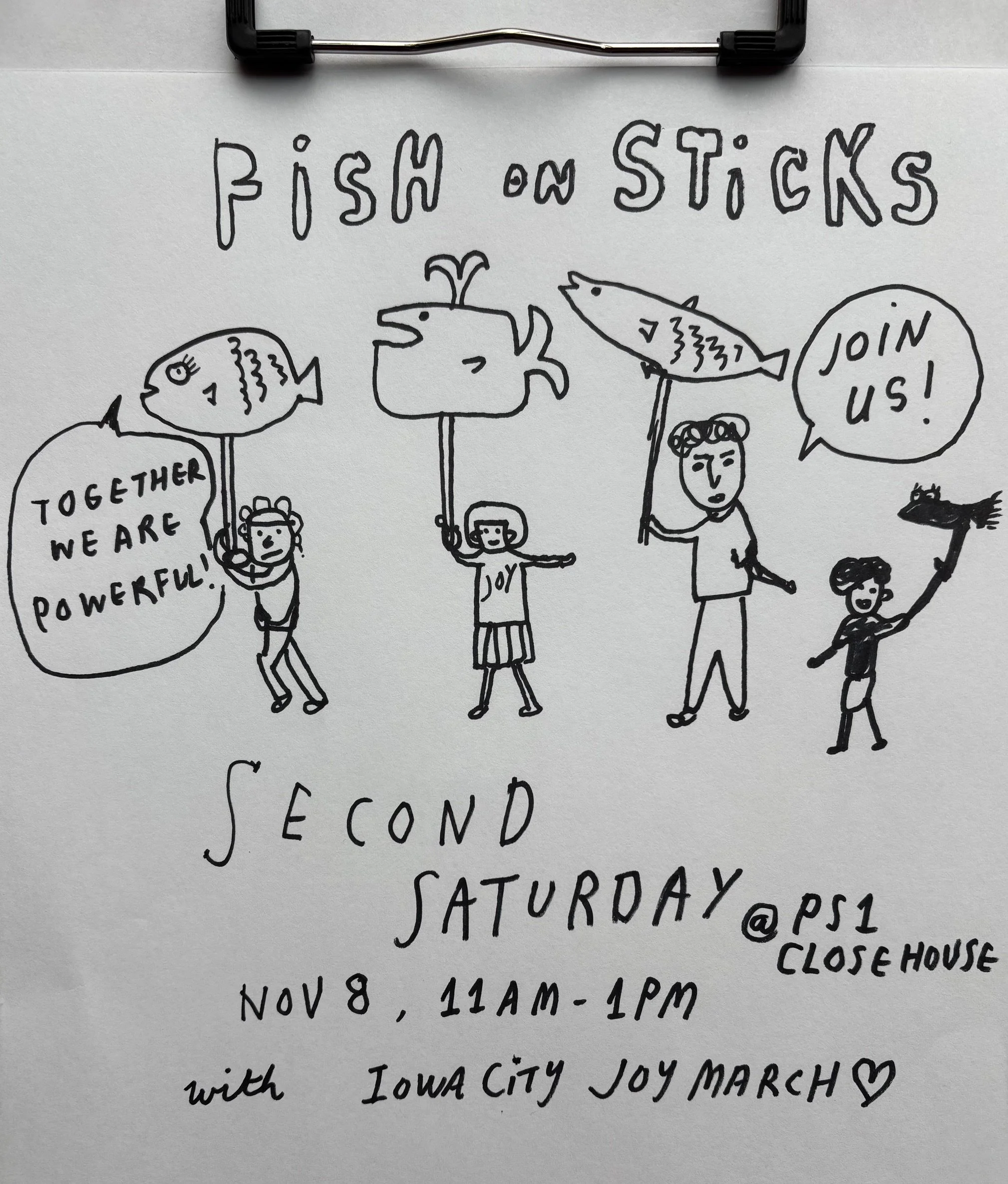 Second Saturday All Ages Art: JOY MARCH // Let’s make Fish on Sticks!