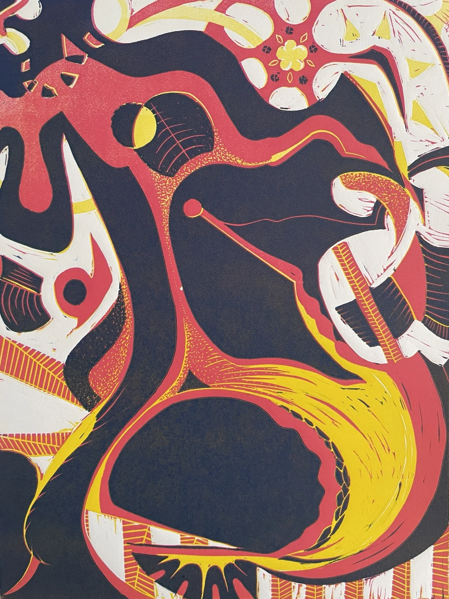 Reduction Linocut (Three Colors)