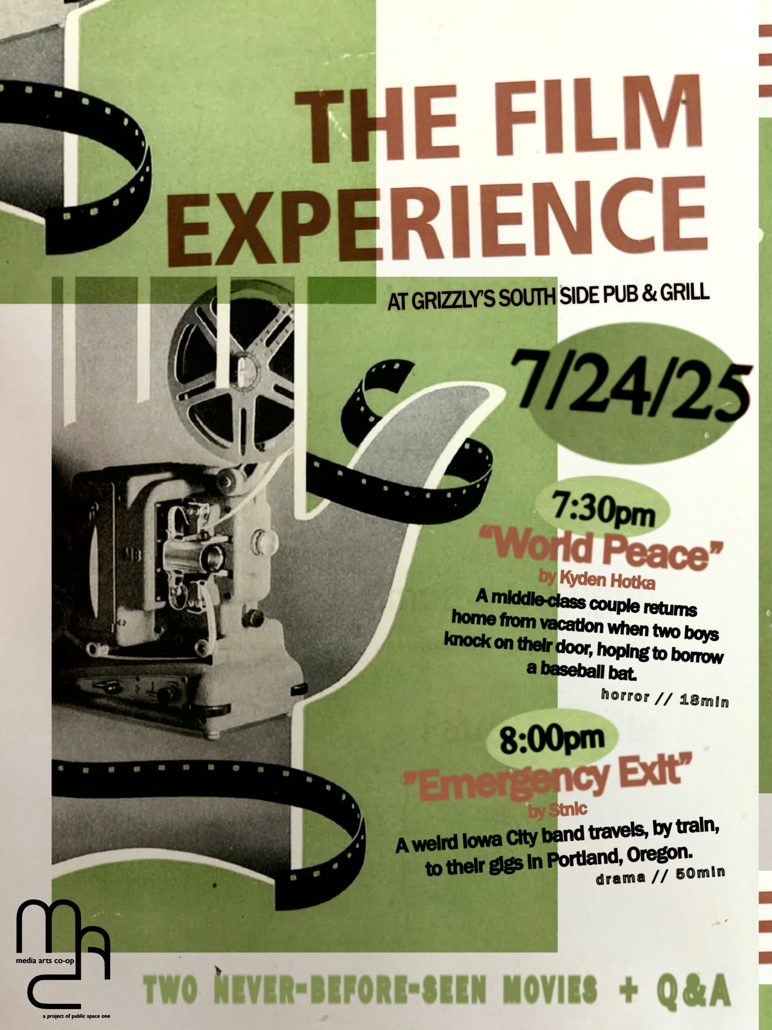 World Peace / Emergency Exit film screening at Grizzly's