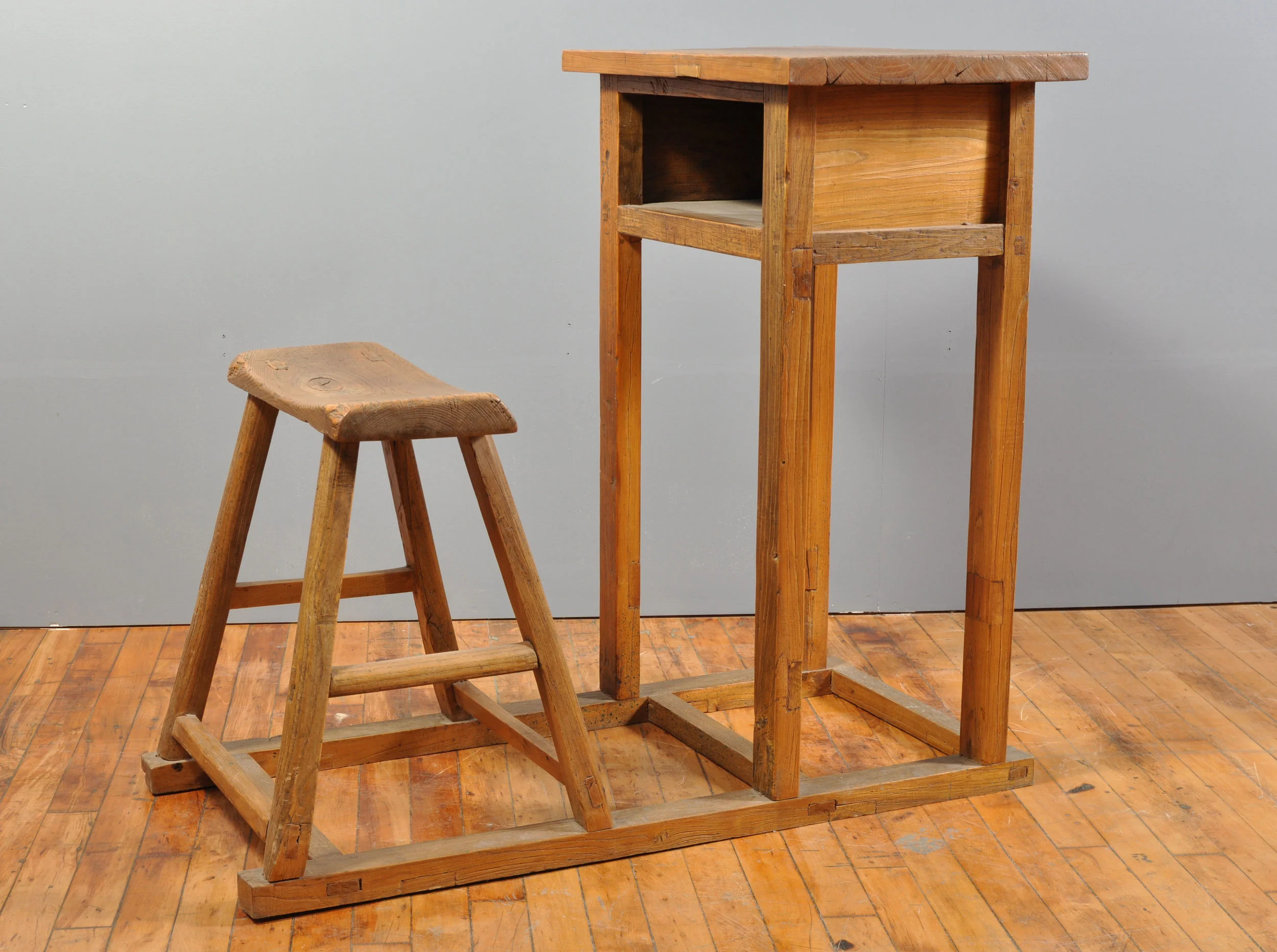Antique Chinese student's desk and chair