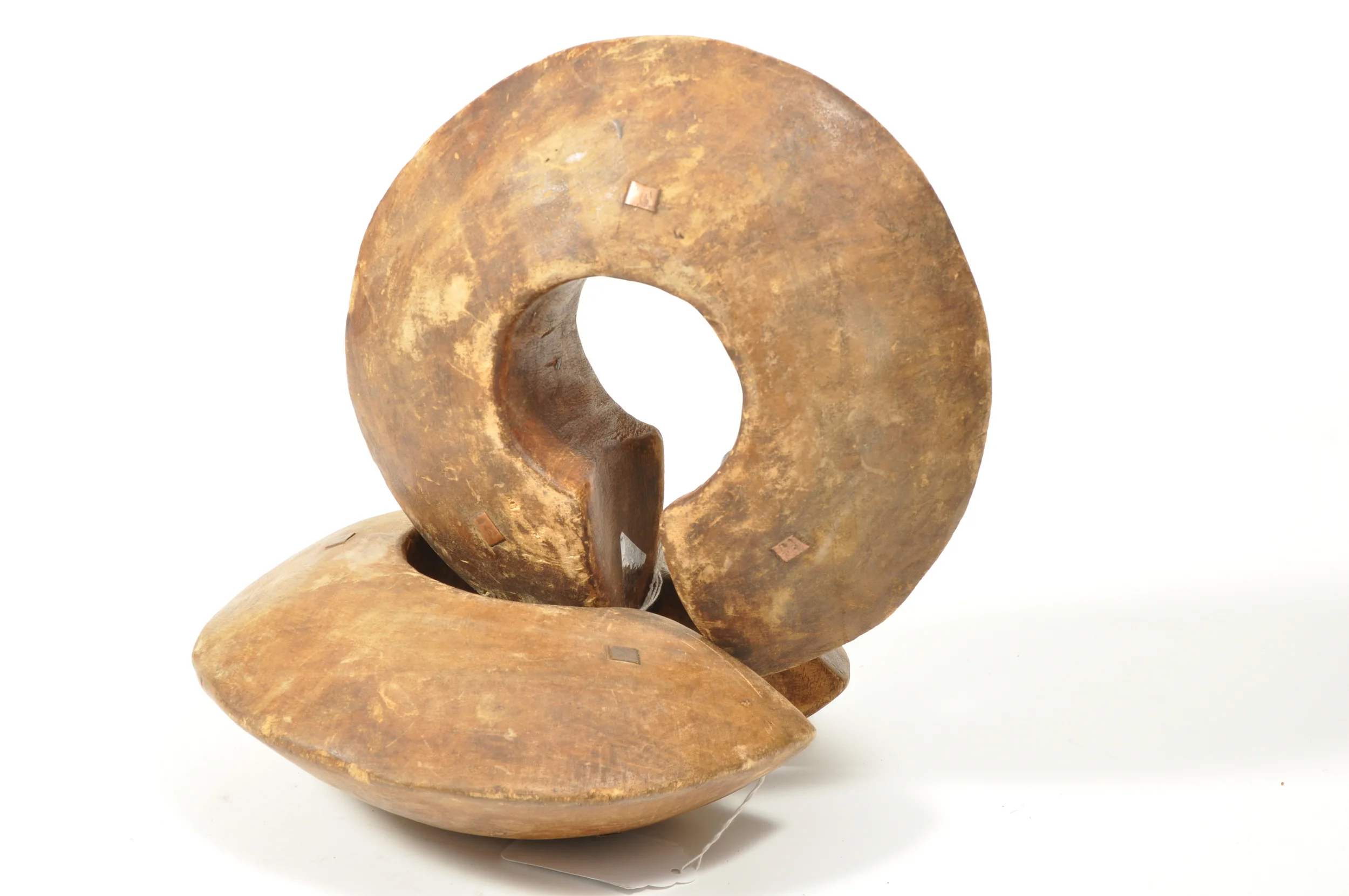 Antique hand carved wood African bracelet currency