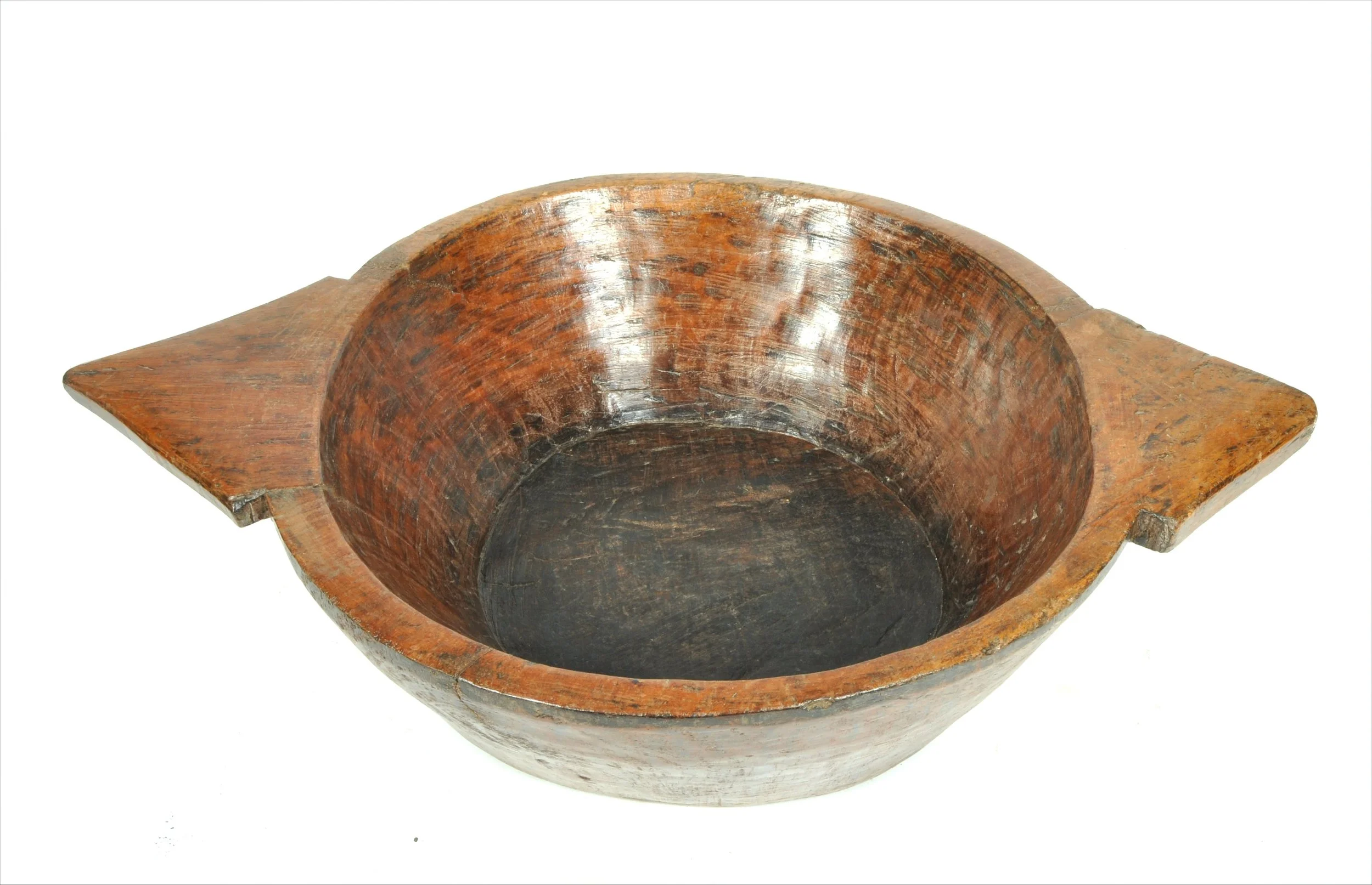 Antique wood serving bowl - India