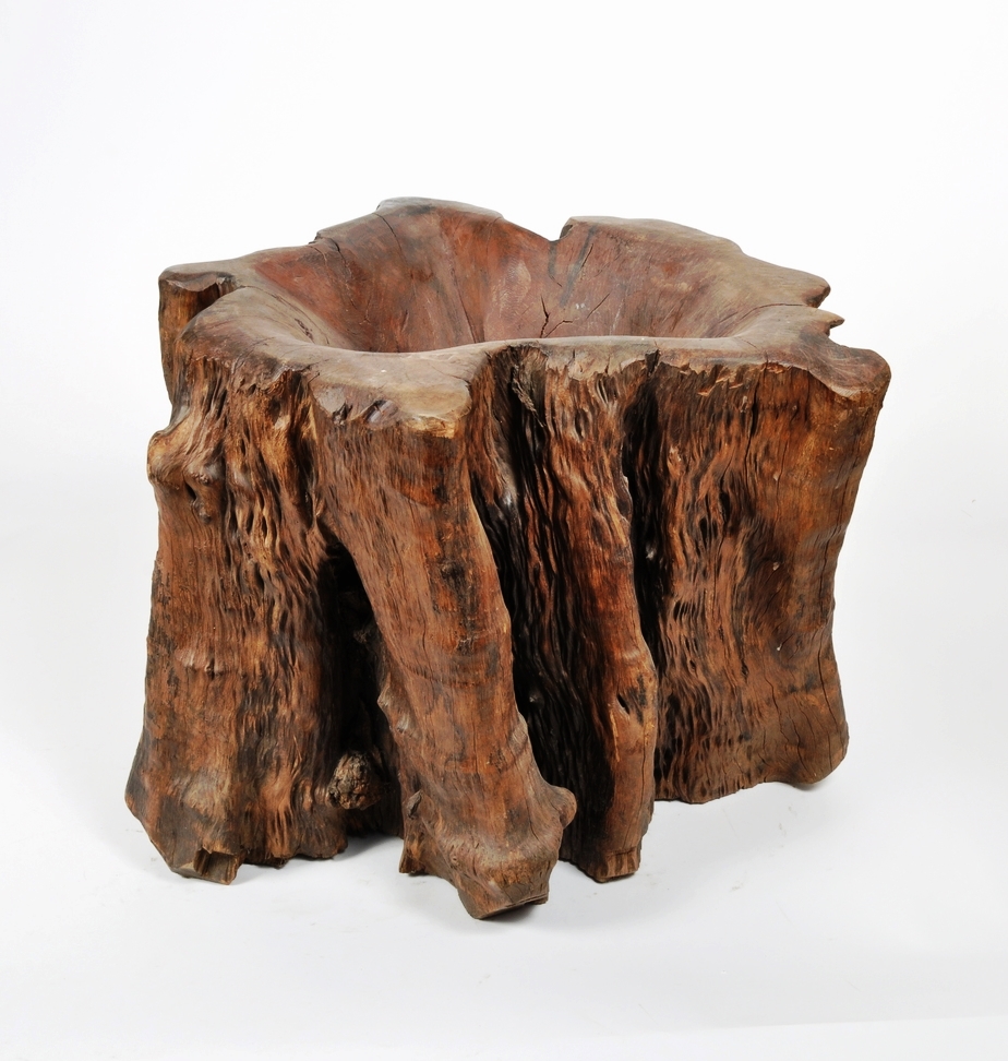 Chinese tree trunk scroll container