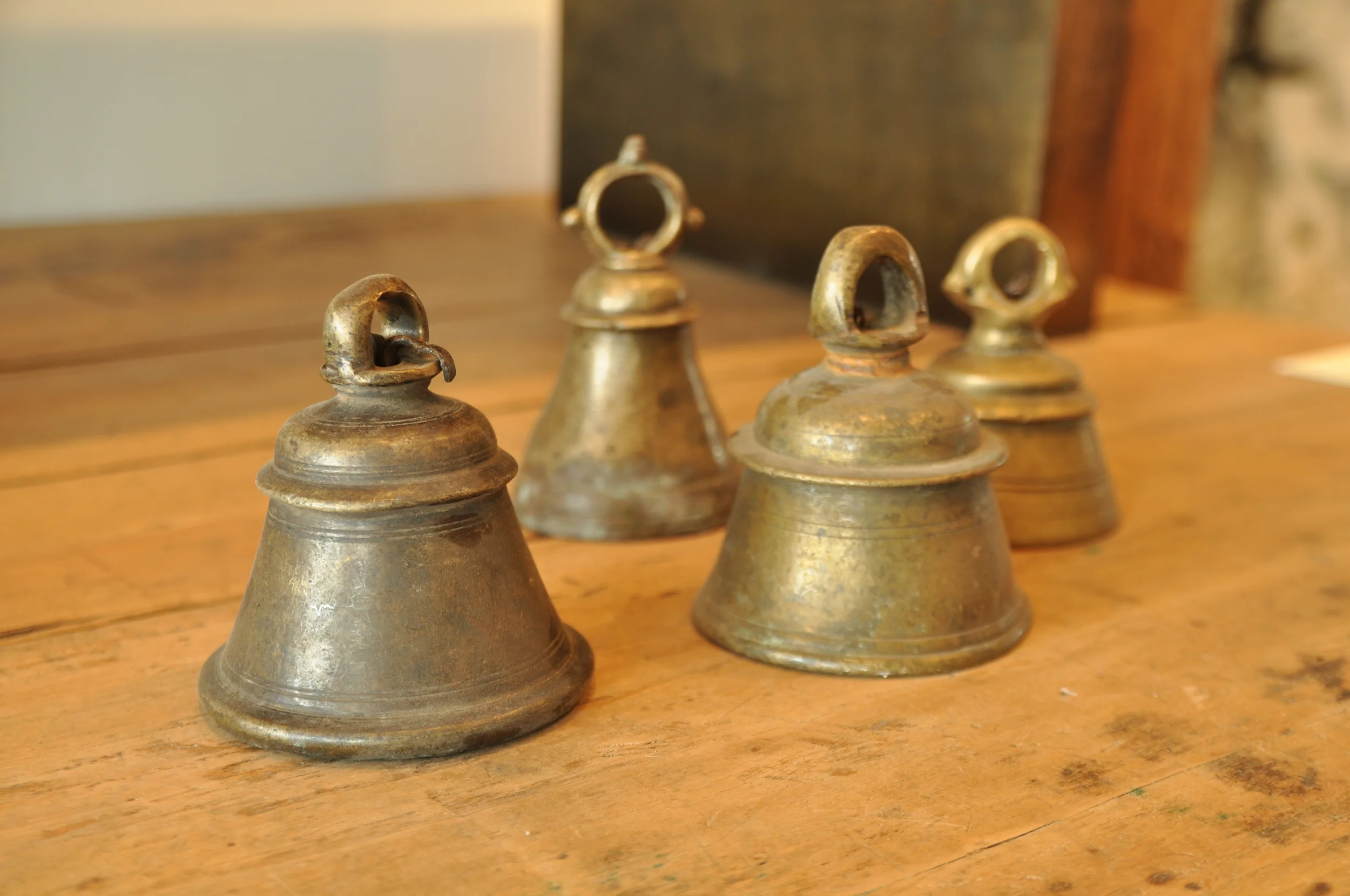 Antique Indian brass ceremonial bells