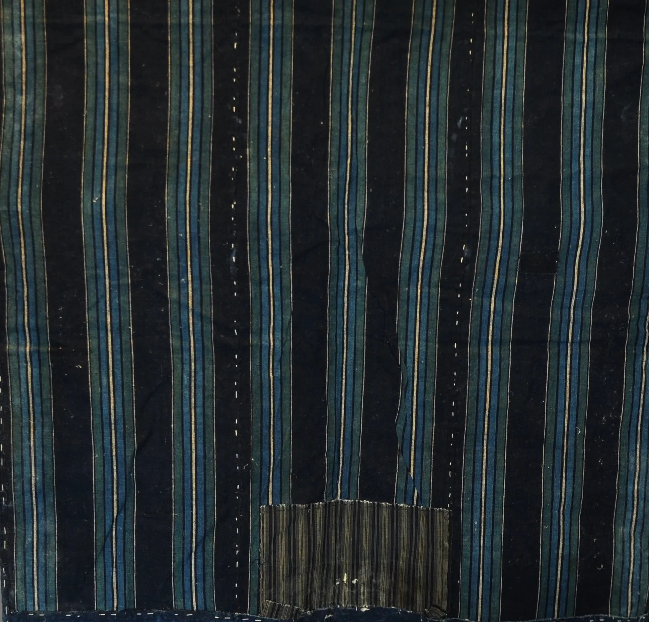 Antique Japanese striped indigo cotton