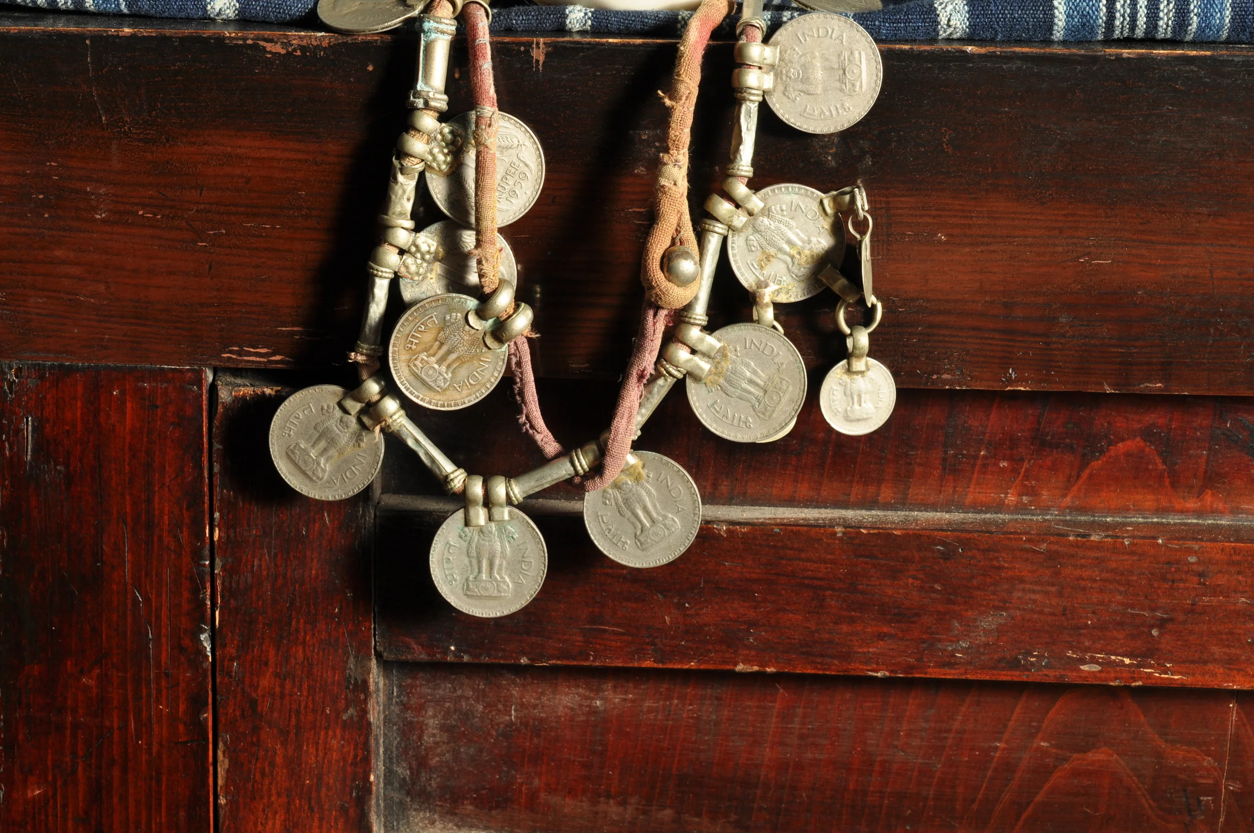 necklace made from antique Indian rupees