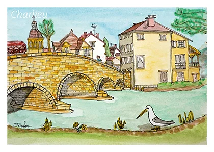 Pont de Pierre Charlieu (Loire) France