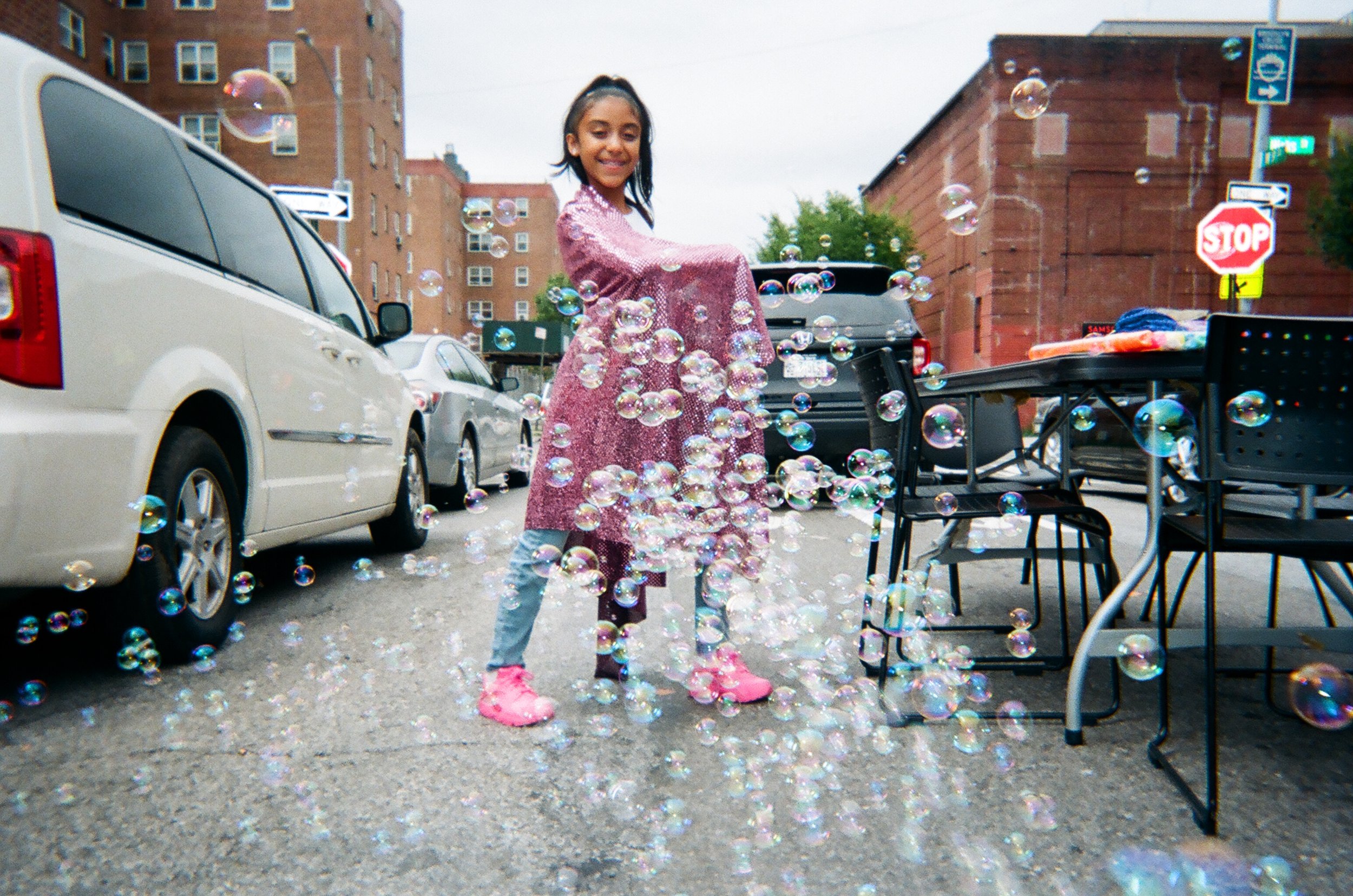 Arianna Villafane as a %22Superhero for Clean Air%22 at Red Hook Initiative in 2021. Photograph by Danielle Russo.JPG