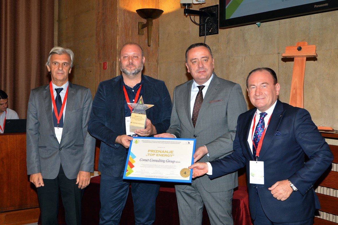 Mr. Ljubo Maćić, Pres.-Serbian Council of Energy, Goran Lazić,Gen.Mgr.-Comet Consulting Group, Mr. Aleksandar Antić,Minister-Serbian Mining and Energy Ministry, Mr. Tihomir Simic´ Phd. Chrm.- International Forum for Clean Energy Technologies.