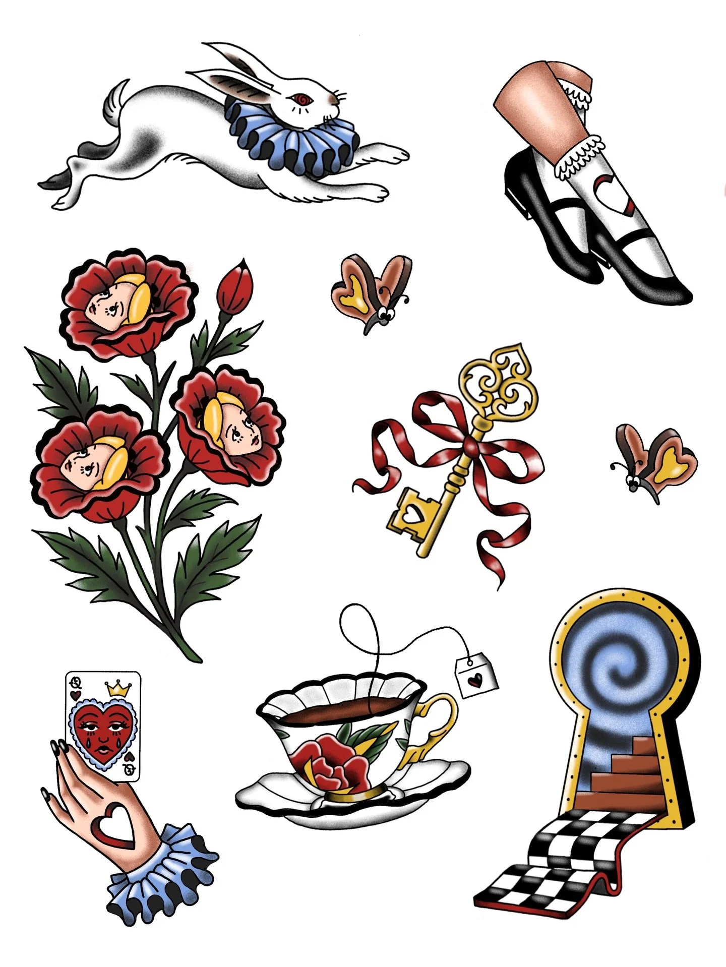 𝔬𝔣𝔣 𝔴𝔦𝔱𝔥 𝔶𝔬𝔲𝔯 𝔥𝔢𝔞𝔡!
digital illustration &times; procreate.

i&rsquo;ve been exploring new rabbit holes - american traditional style illustration and color ⋆˚࿔ ₊⊹

#waanderland #aliceinwonderland #americantraditional #illustration #pro