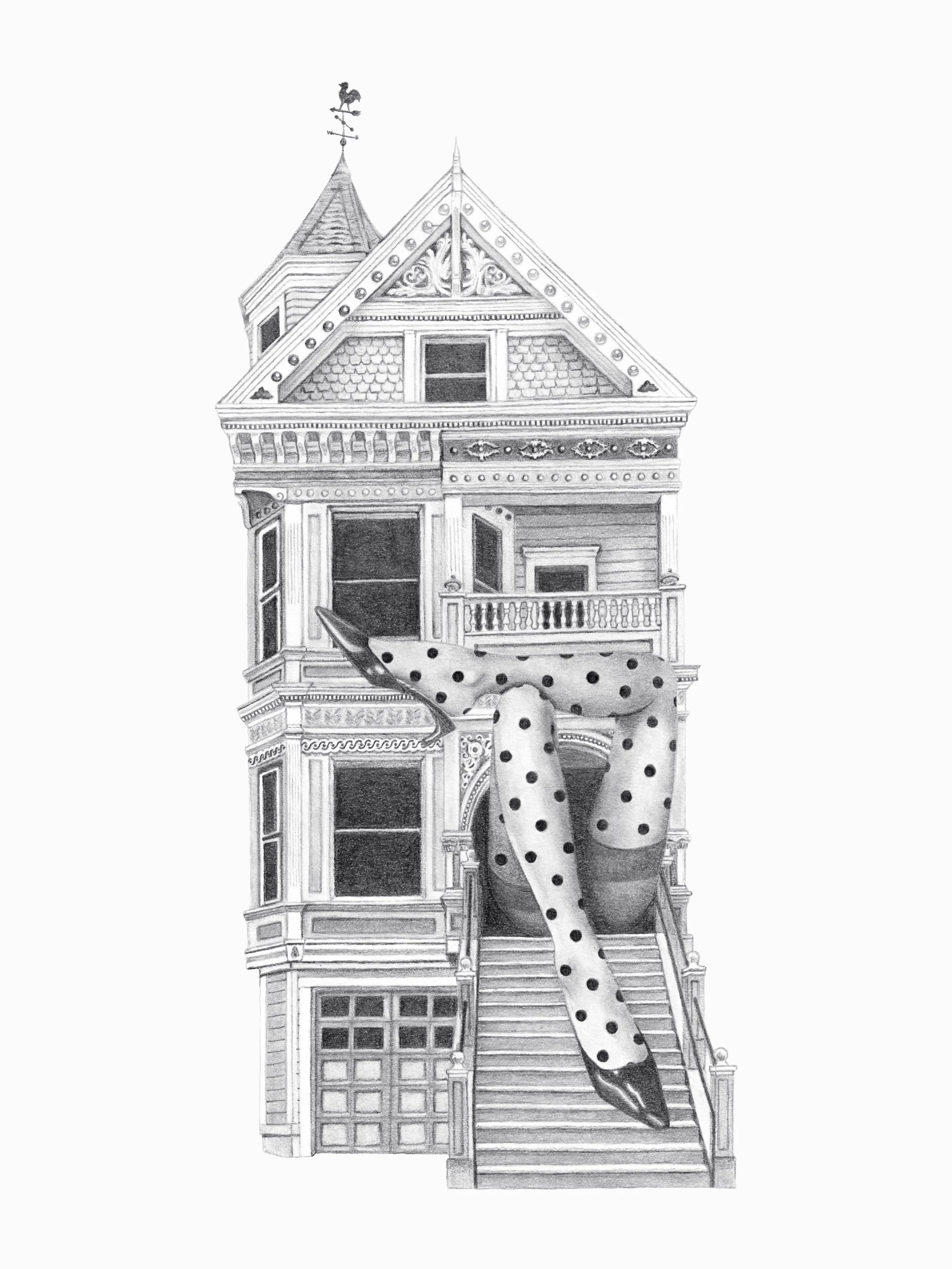 𝔭𝔬𝔩𝔨𝔞 𝔡𝔬𝔱 𝔭𝔩𝔞𝔠𝔢.
graphite &times; drawing paper.

a san francisco queen anne built in alamo square circa 1890 by architects cranston and keenan. she is one of the &ldquo;fulton street sisters&rdquo; - two neighboring beauties that underw