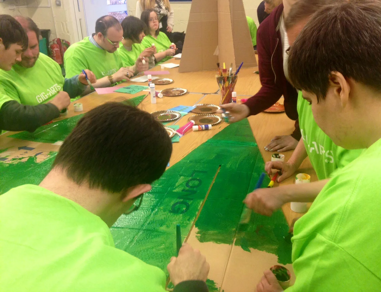 Expressing creative talents by making artworks to share with the local community