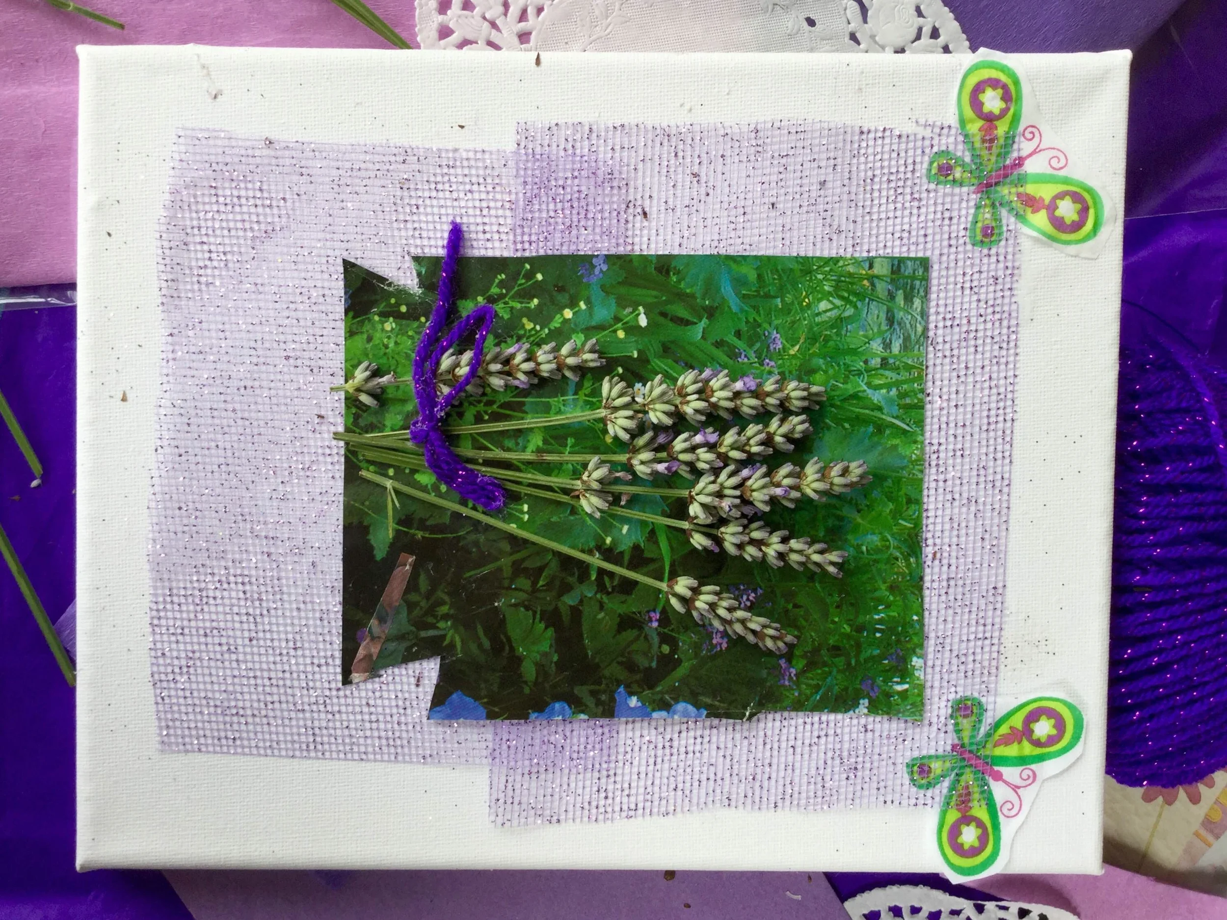 Lavender Collage made at Newlands of Stow Care Home