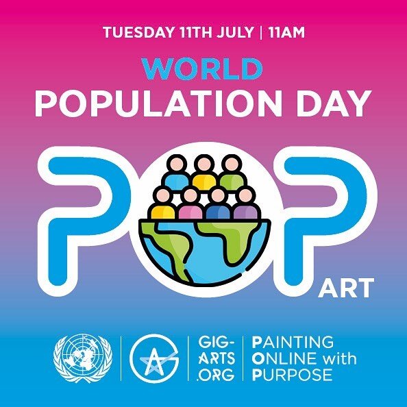 Hello lovely people! We&rsquo;re celebrating the UN world population day! Join the fun on Tuesday 11th July at 11am on Zoom! Bring along all your colourful paints! #gig_arts #WorldPopulationDay #art #theicecentre #inclusion