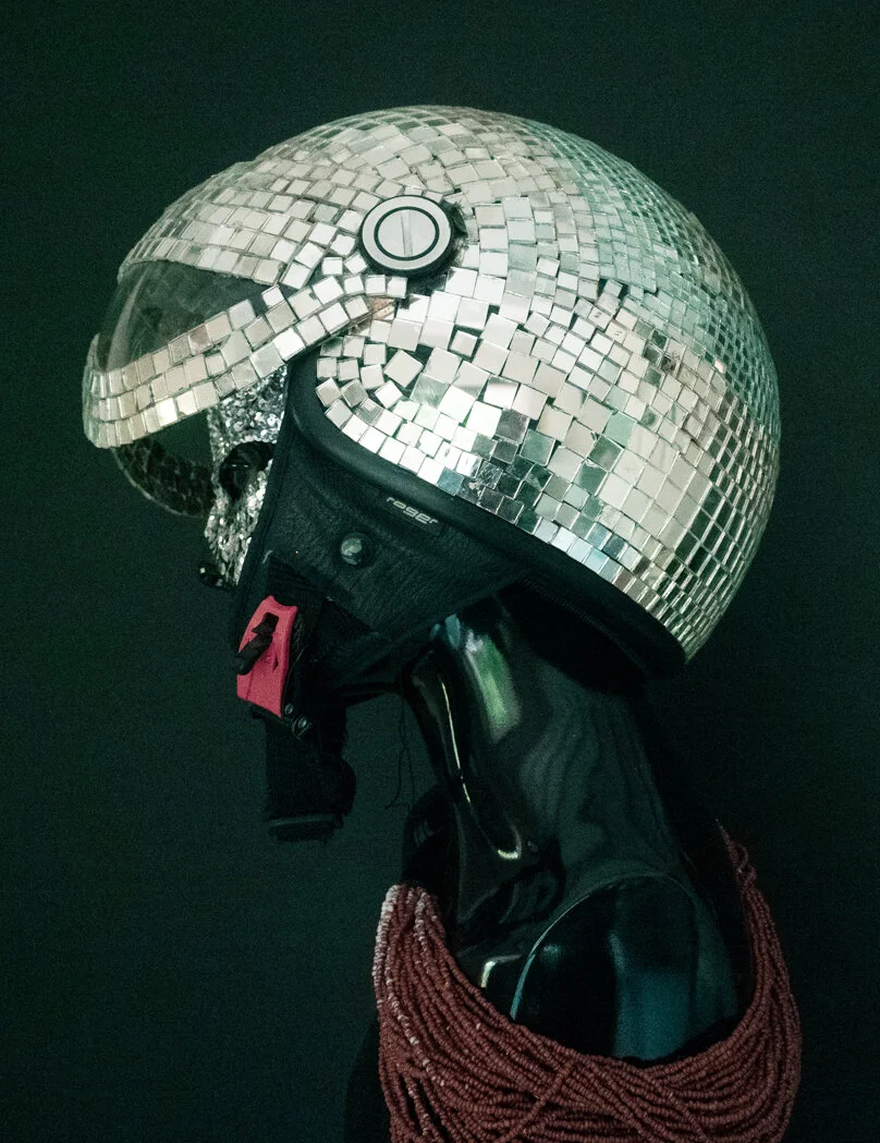 Bespoke Mirror Ball Helmet Gerald Jenkins Photographer