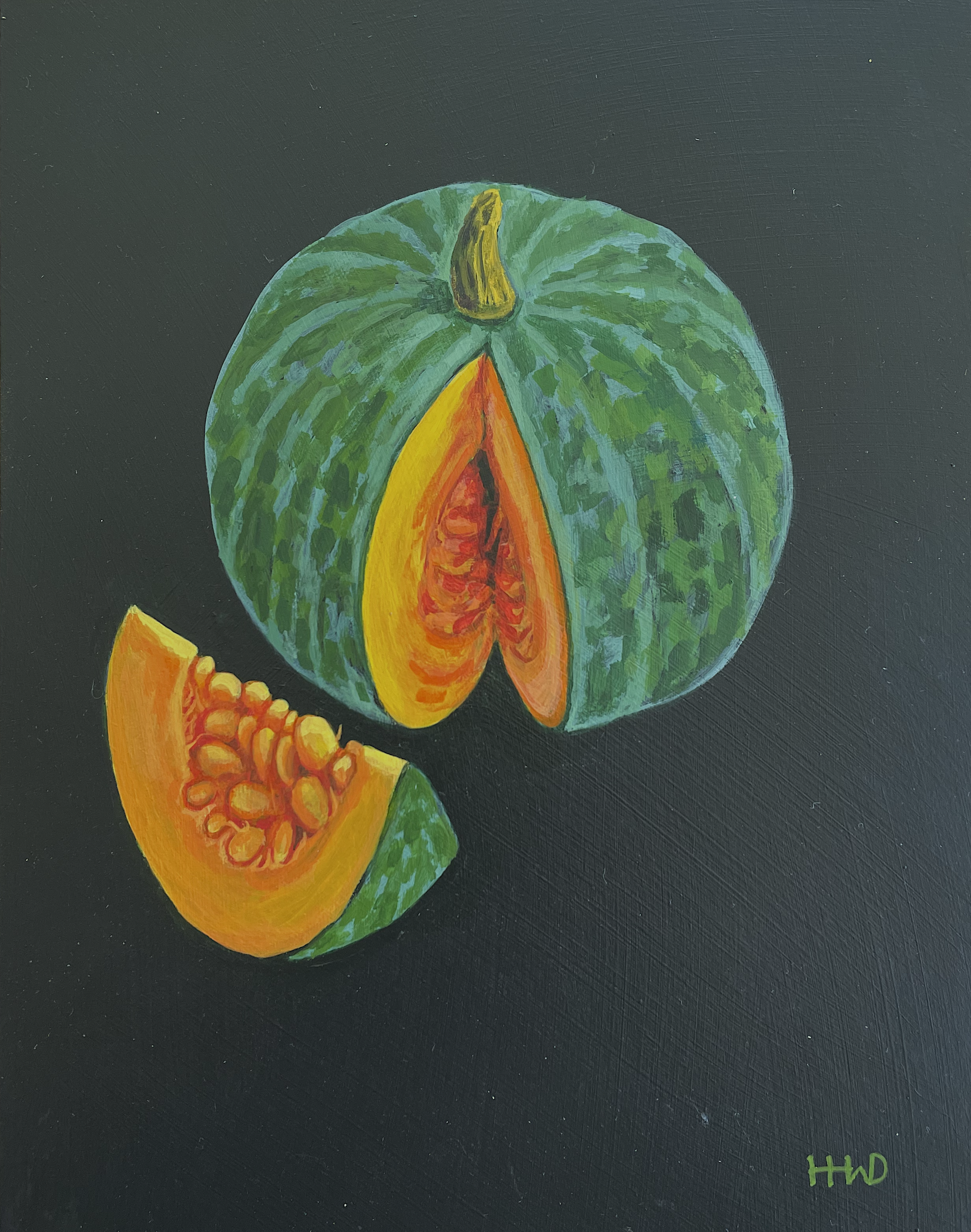 Kabocha Squash. 7" x 9". Acrylic on board. $300