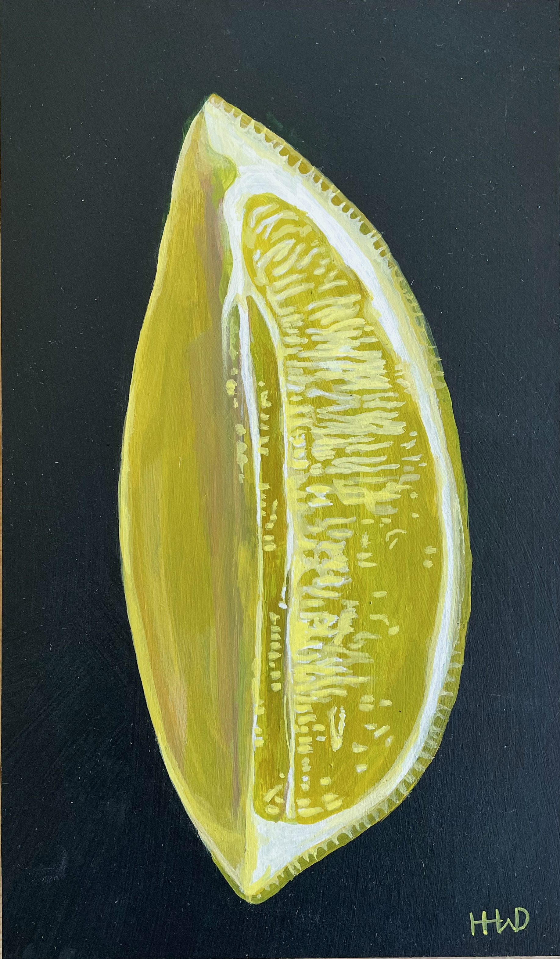Lemon Slice. 5" x 9". Acrylic on board. $260