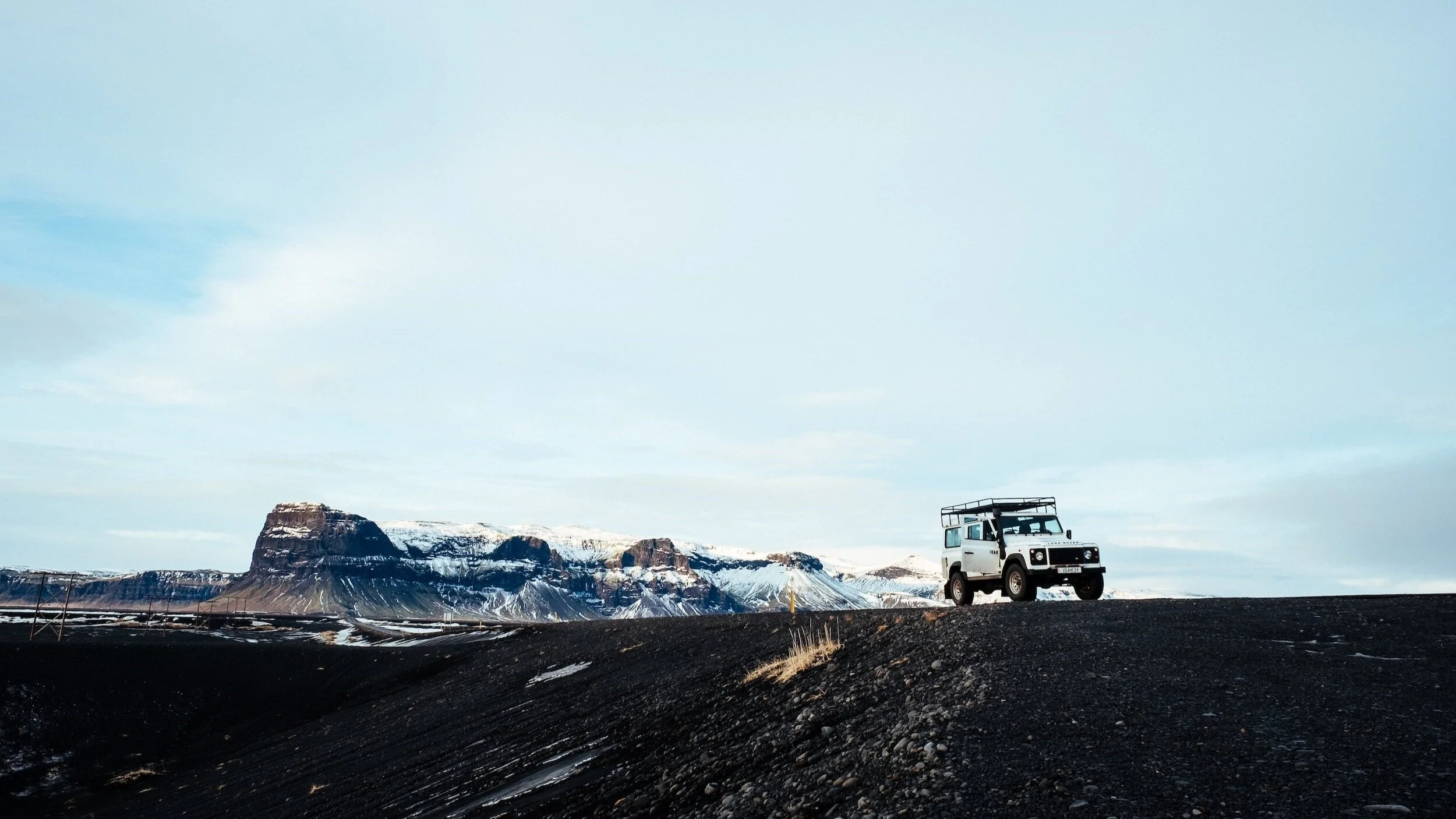 4x4 in snowy Iceland landscape