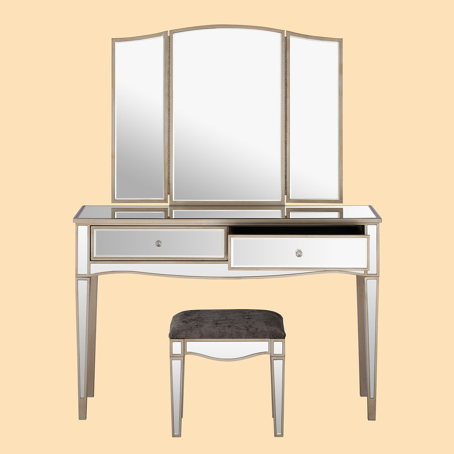 Mirrored dressing table mirror stool furniture product