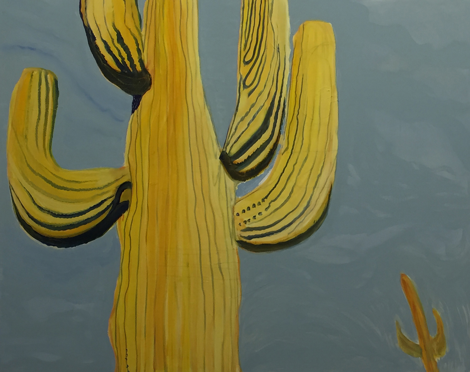 Paresha Amin, Yellow Cactus, Oil on canvas, 120 x 150cm