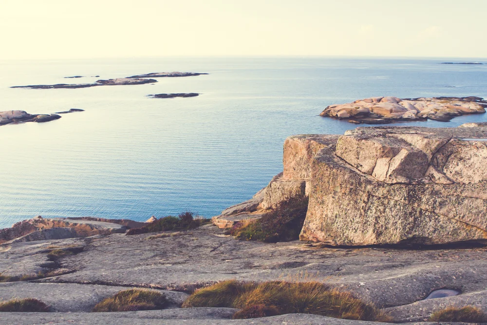 Excellent virgin bouldering rock by calm sea. Climbing heaven.