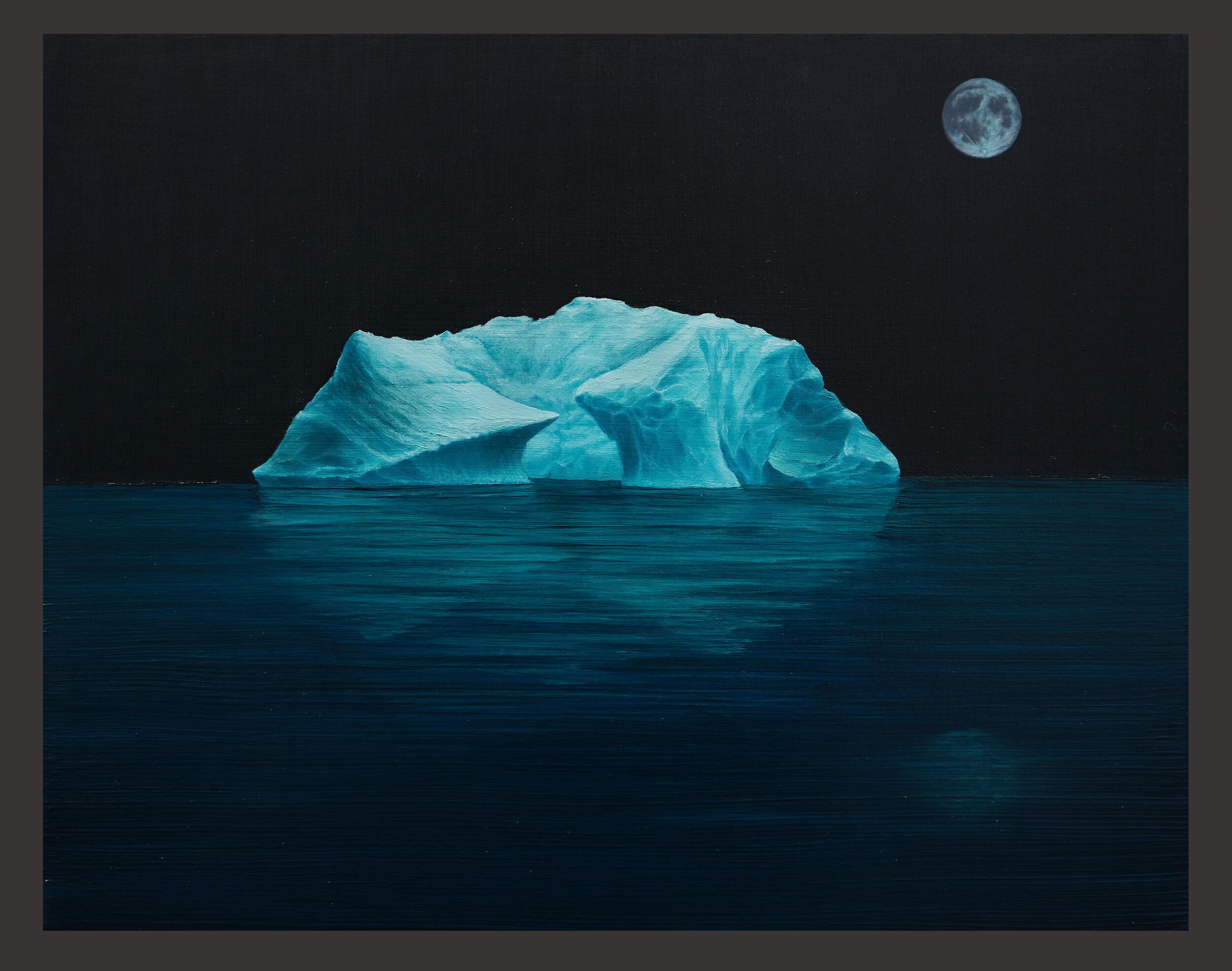 a moon for the arctic, 8" x 10", oil + graphite on linen over panel, 2021