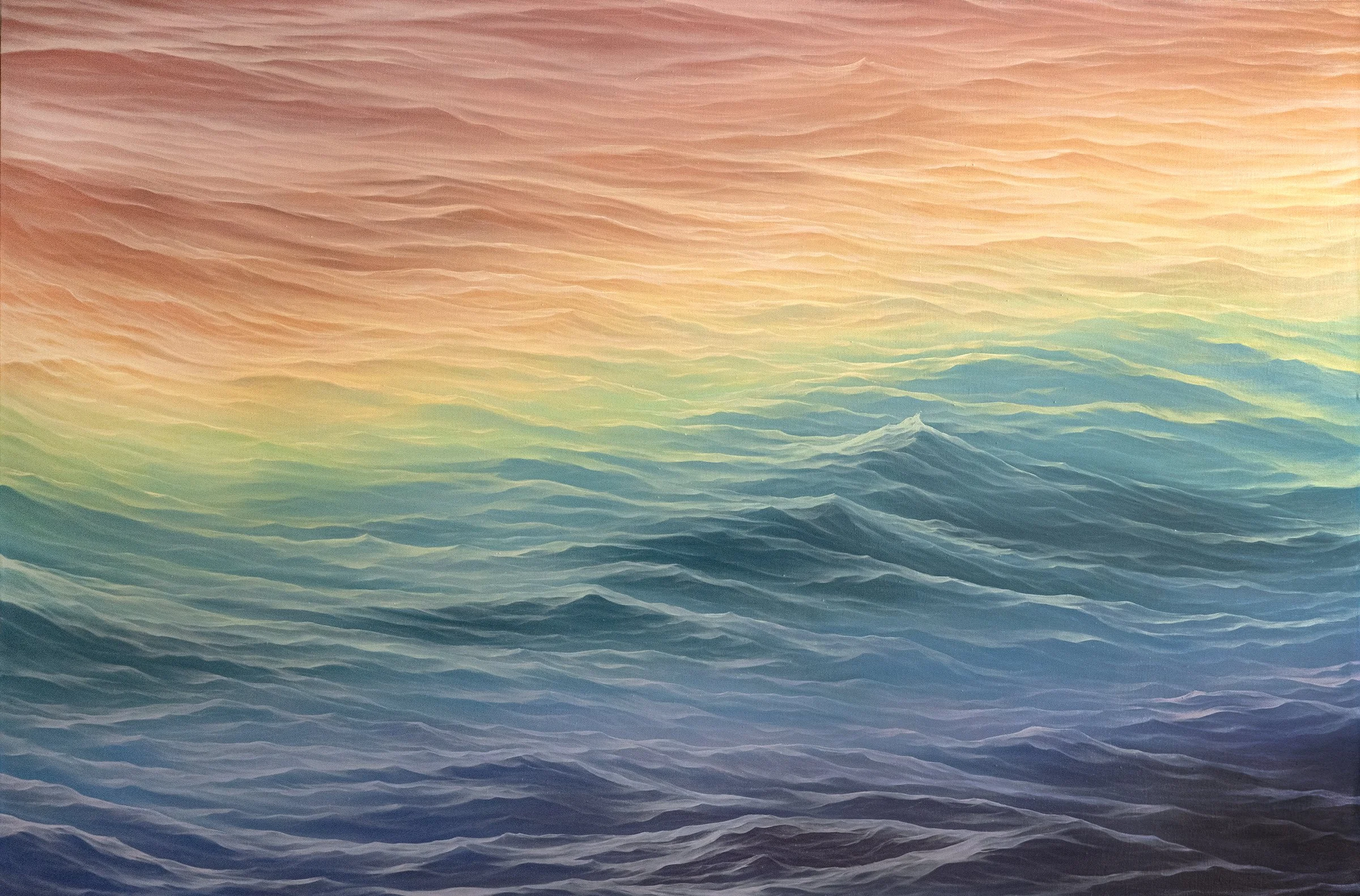 the omnific. 72" x 48", oil and wax on linen, 2024.