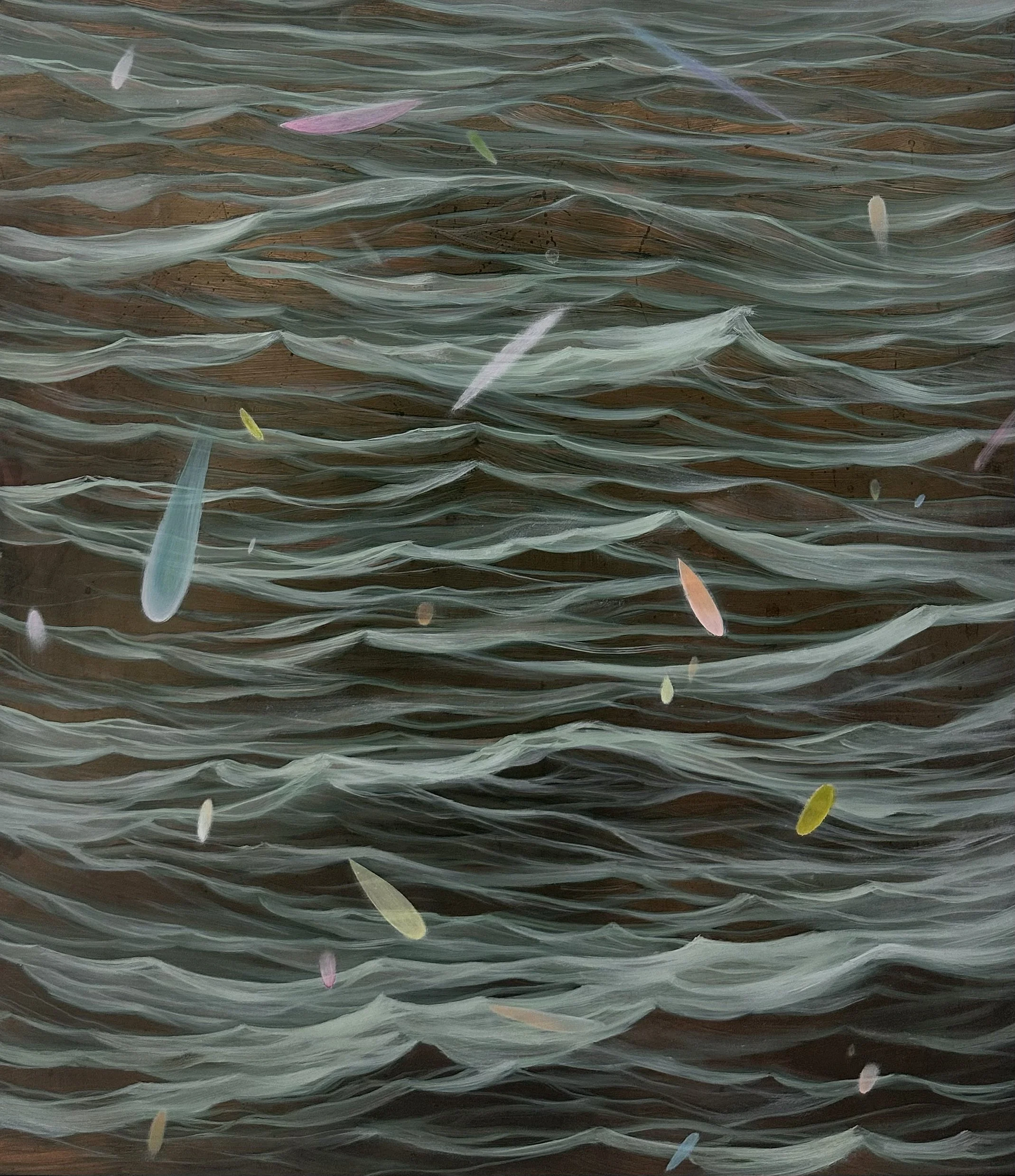 the scattering. 14" x 16", oil on copper. 2024