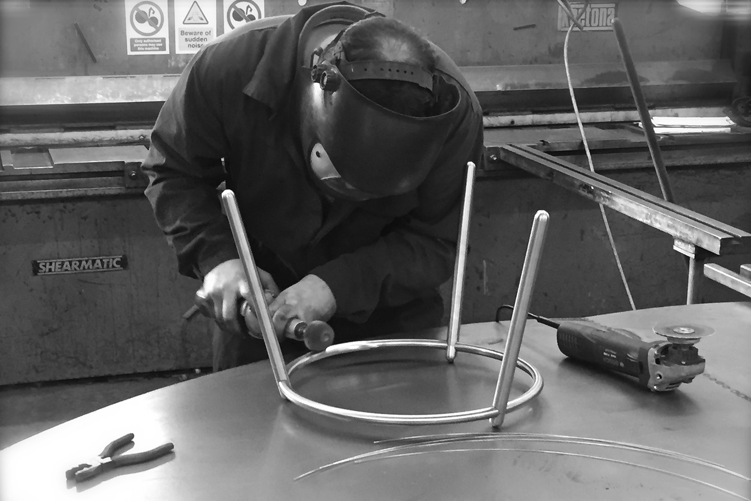 Vase stands of different styles and finishes are produced in Gloucestershire from the highest grade stainless steel. Our more advanced designs are often machined and turned using traditional techniques and then hand assembled and polished.