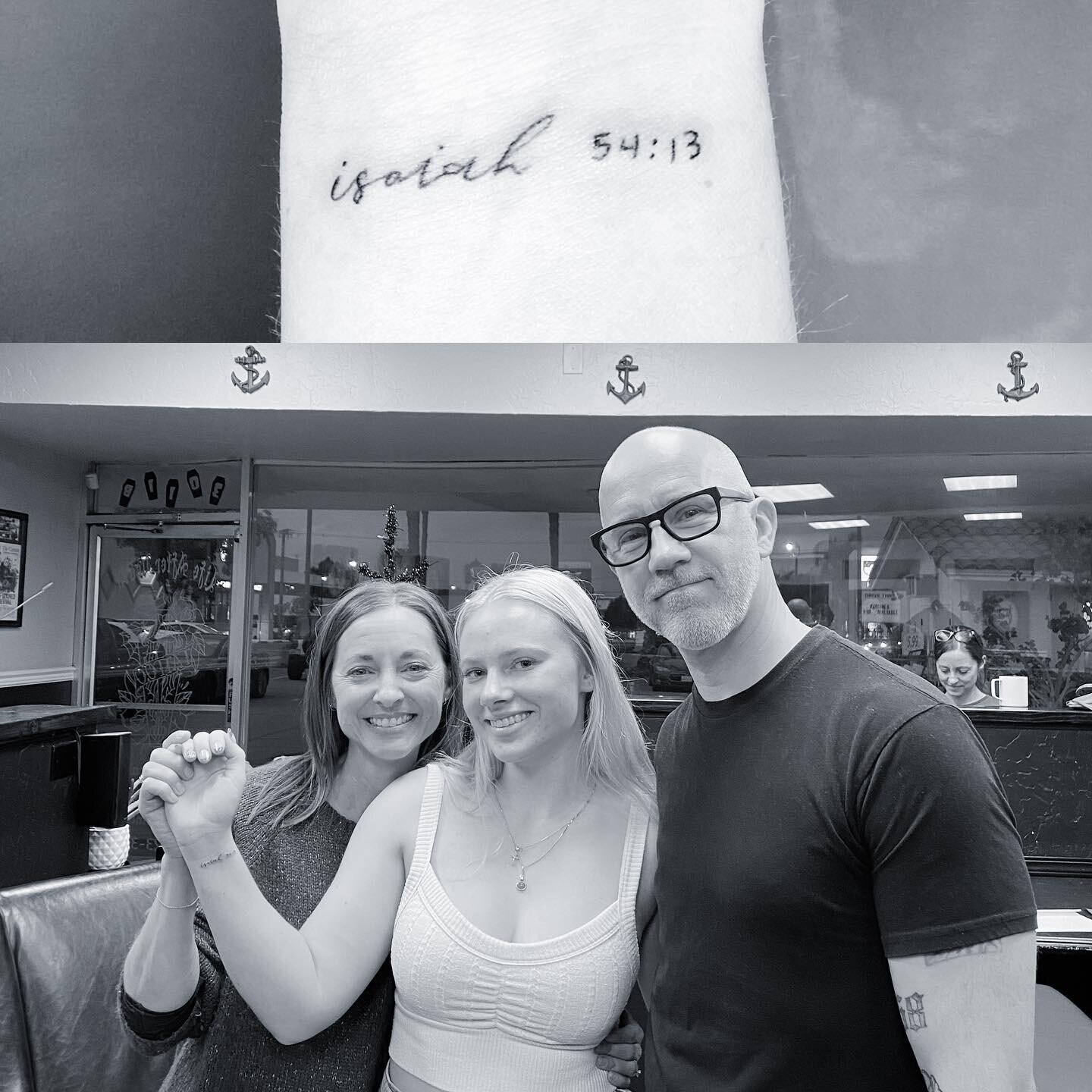 What an honor to be able to give this young lady her first tattoo&hellip; her life verse: Isaiah 54:13 

&ldquo;Thank you again! My younger daughter and I were amazed at how strongly we felt God&rsquo;s presence in that place. You are a blessing for 