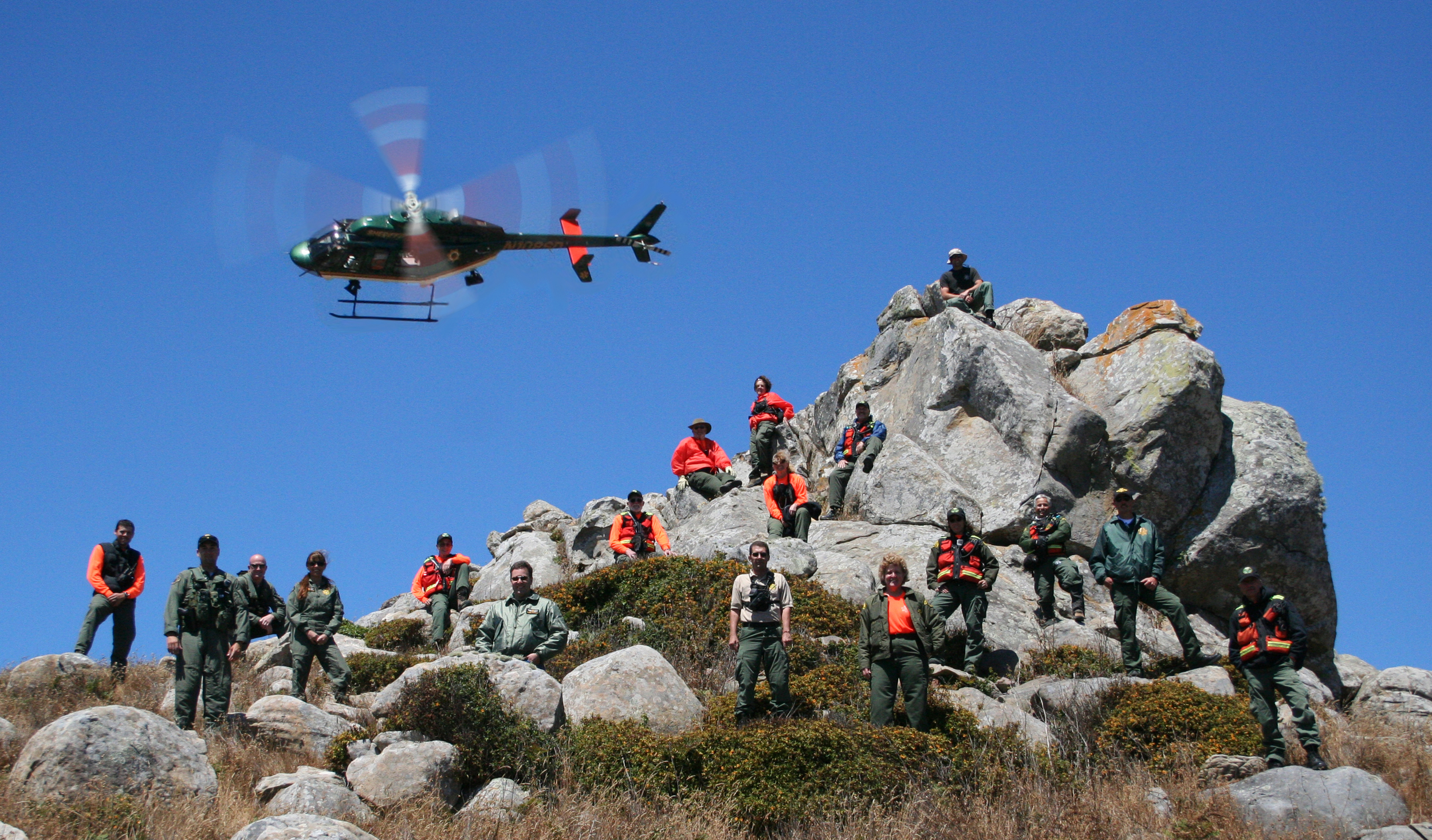 Henry 1 and the SAR team pose for a photo op at another amazing Sonoma County terrain.