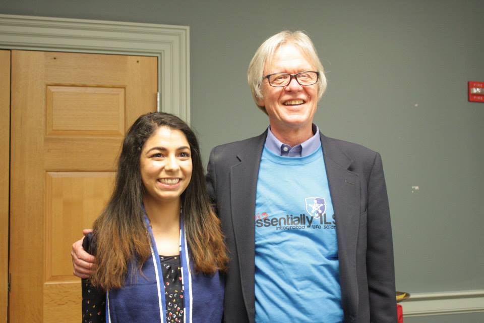 Picture of Dr. Cooke with an ILS student.