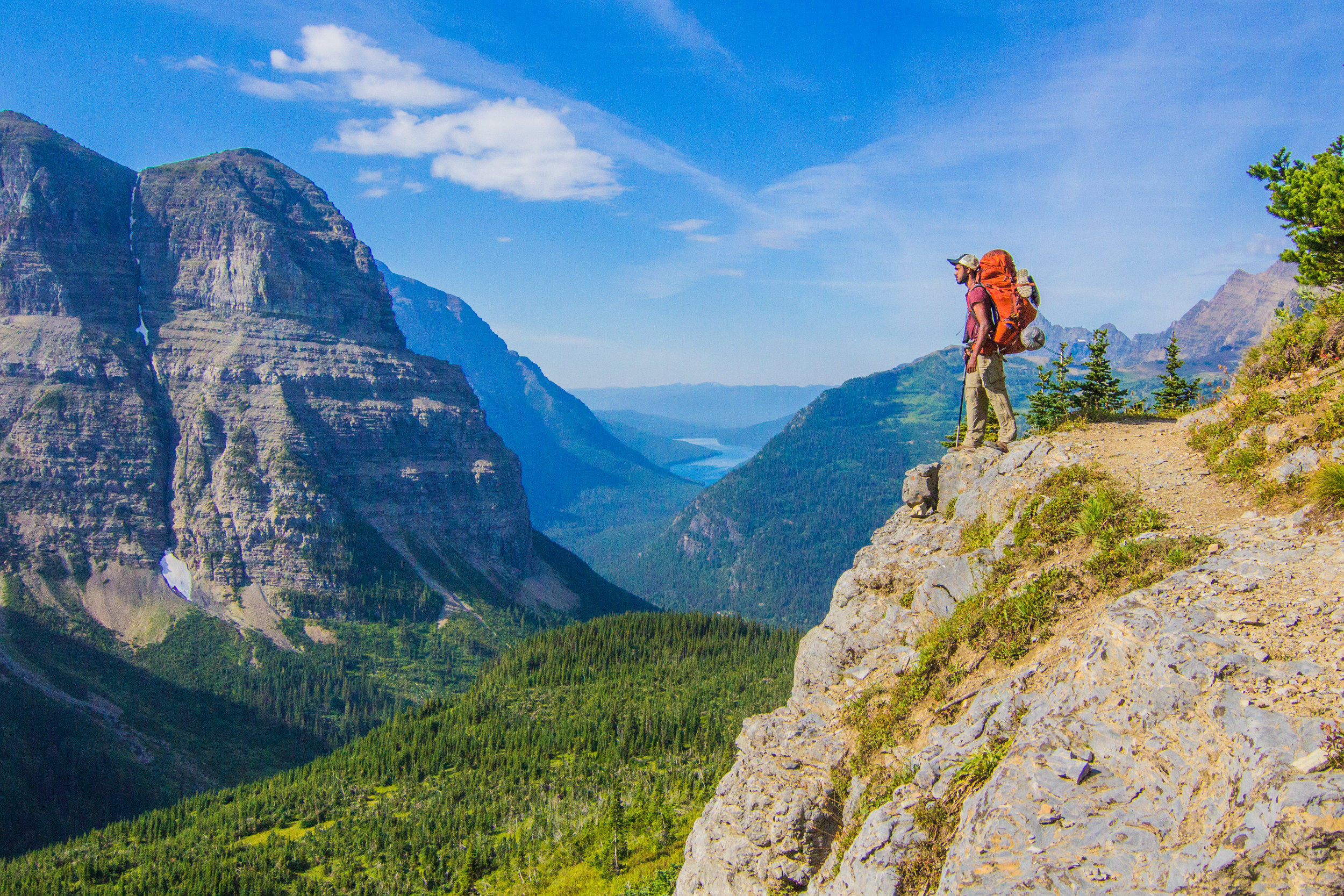 Picture of Donald DeAlwis backpacking in a mountainous area.