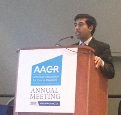 Yousuf Khan, invited speaker at the Ameirican Association for Cancer Research.