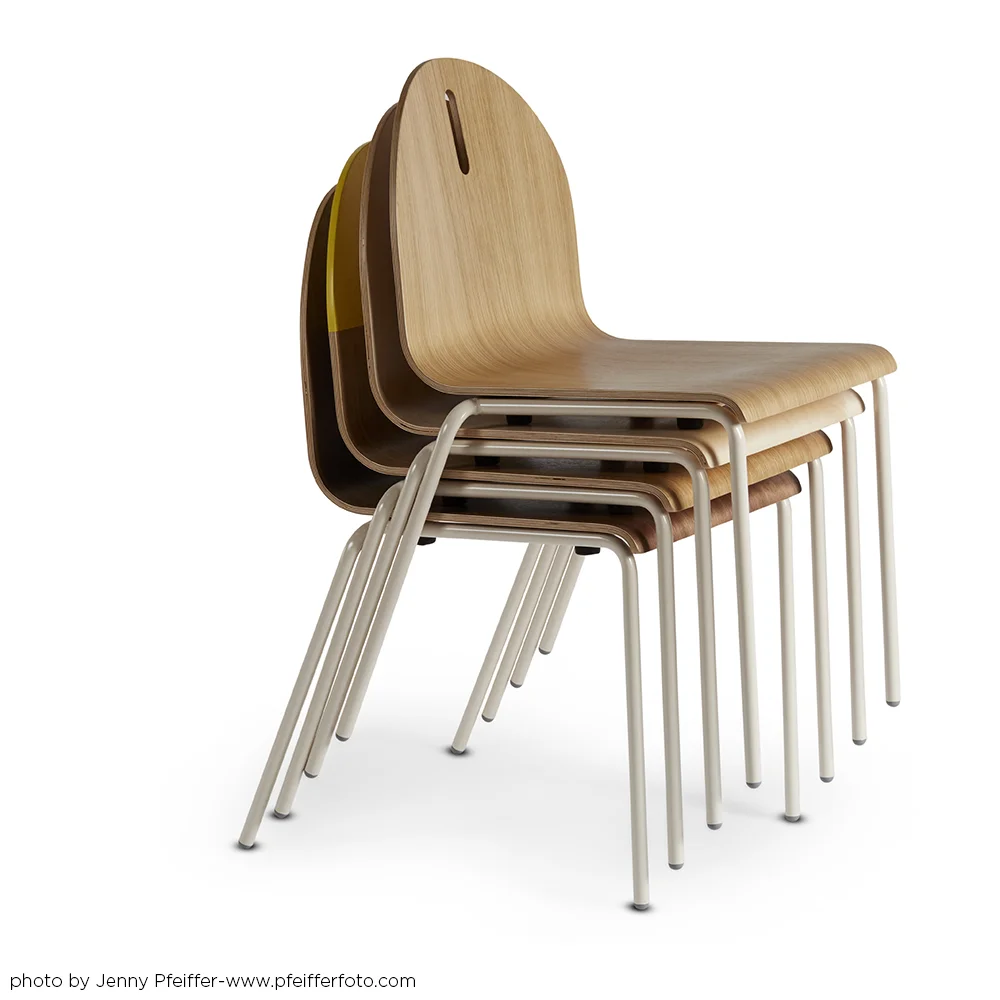  When not in use, the Dome Chair efficiently stacks.&nbsp; 
