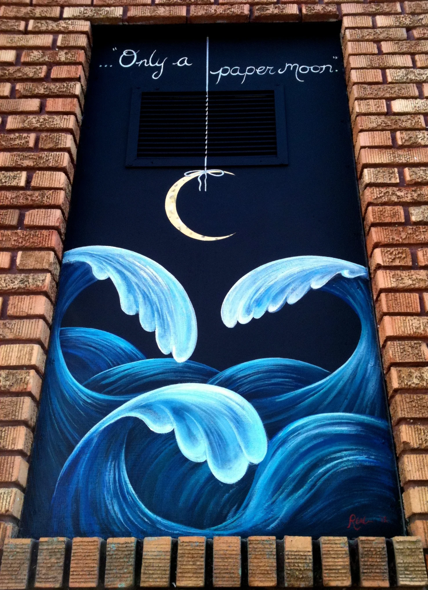 "Paper Moon" Mural, 600 Block Alleyway