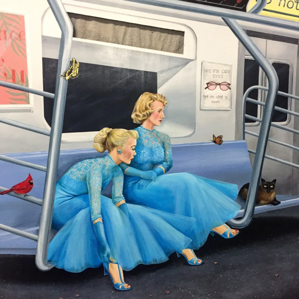 Dreamscape, 4'x4', Acrylic on Discarded Theatre Flat