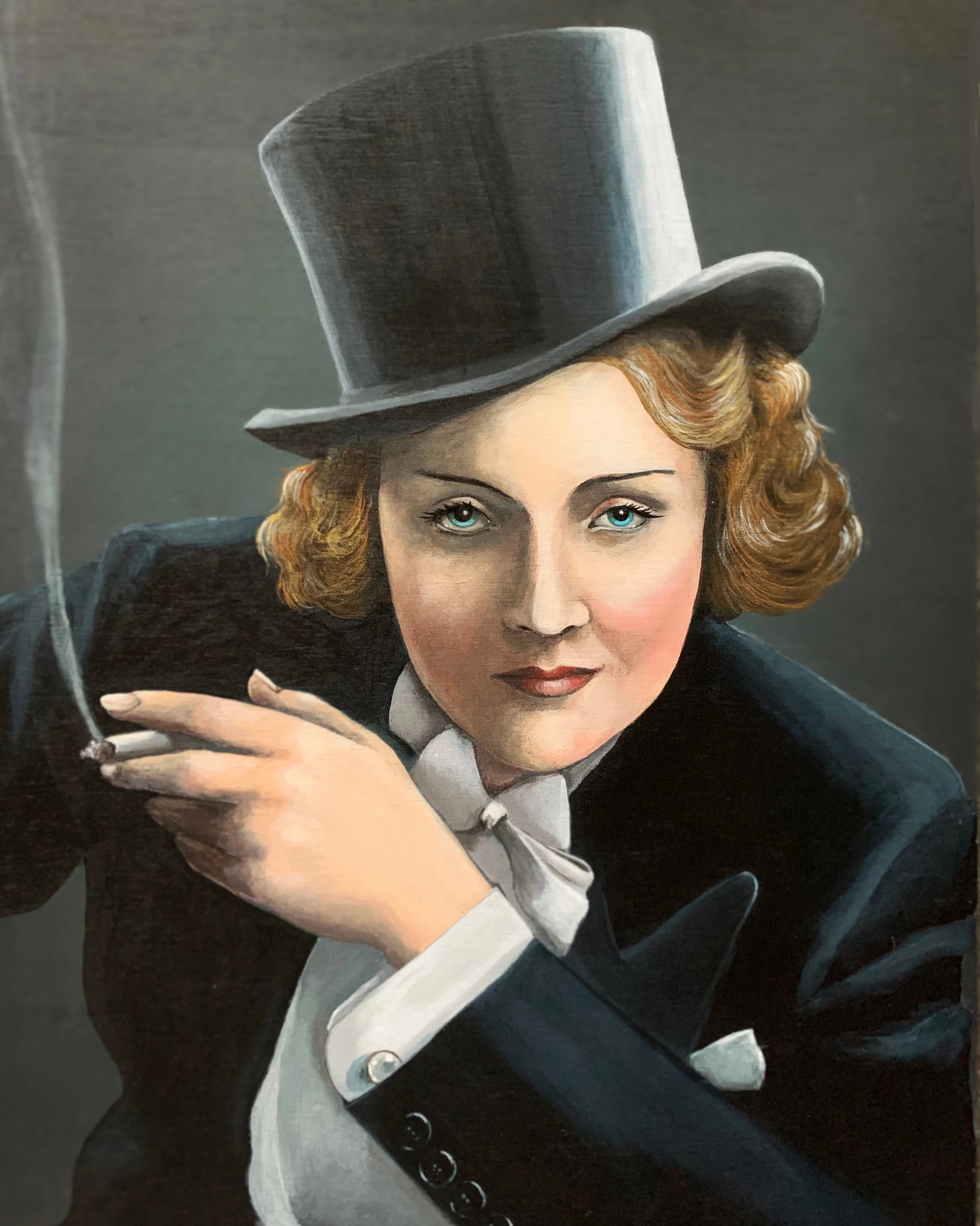 "Dietrich", Acrylic on Panel
