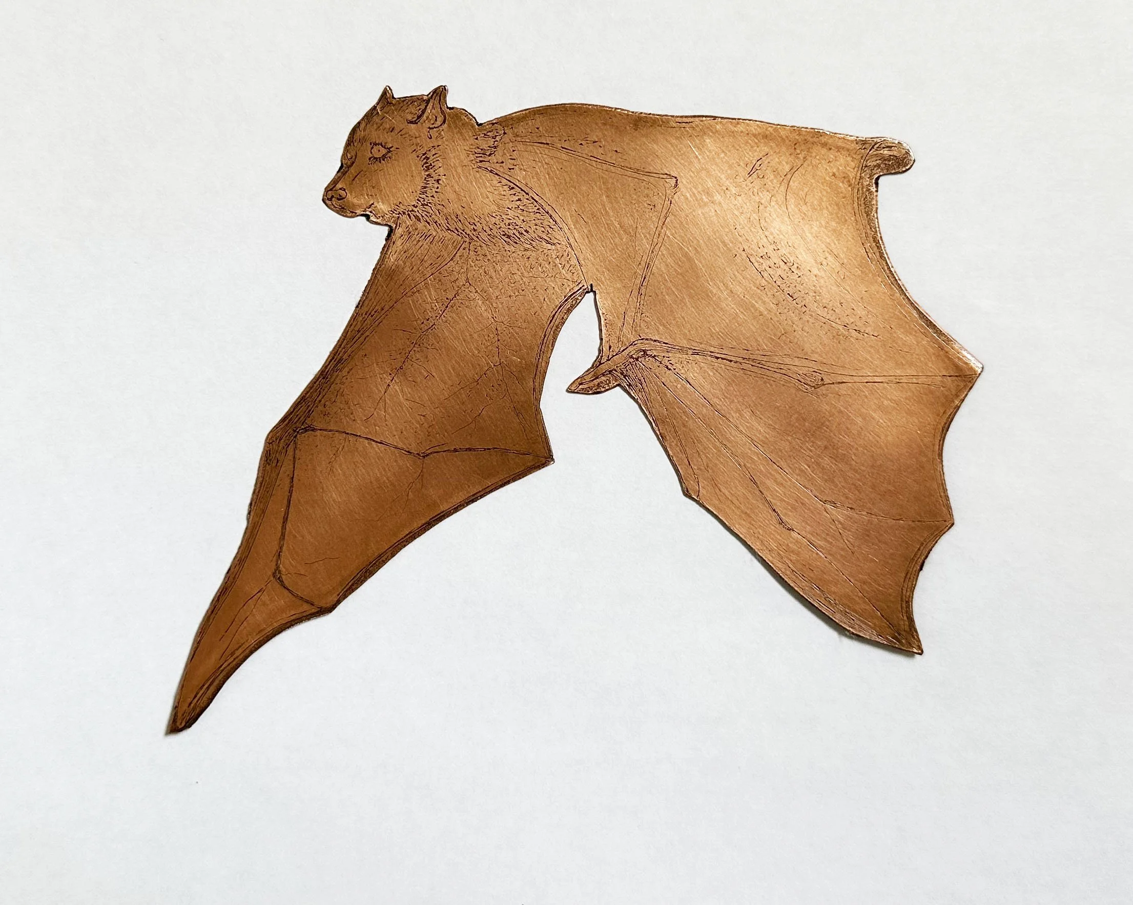 "Gary" Hand Cut Copper Plate 18g