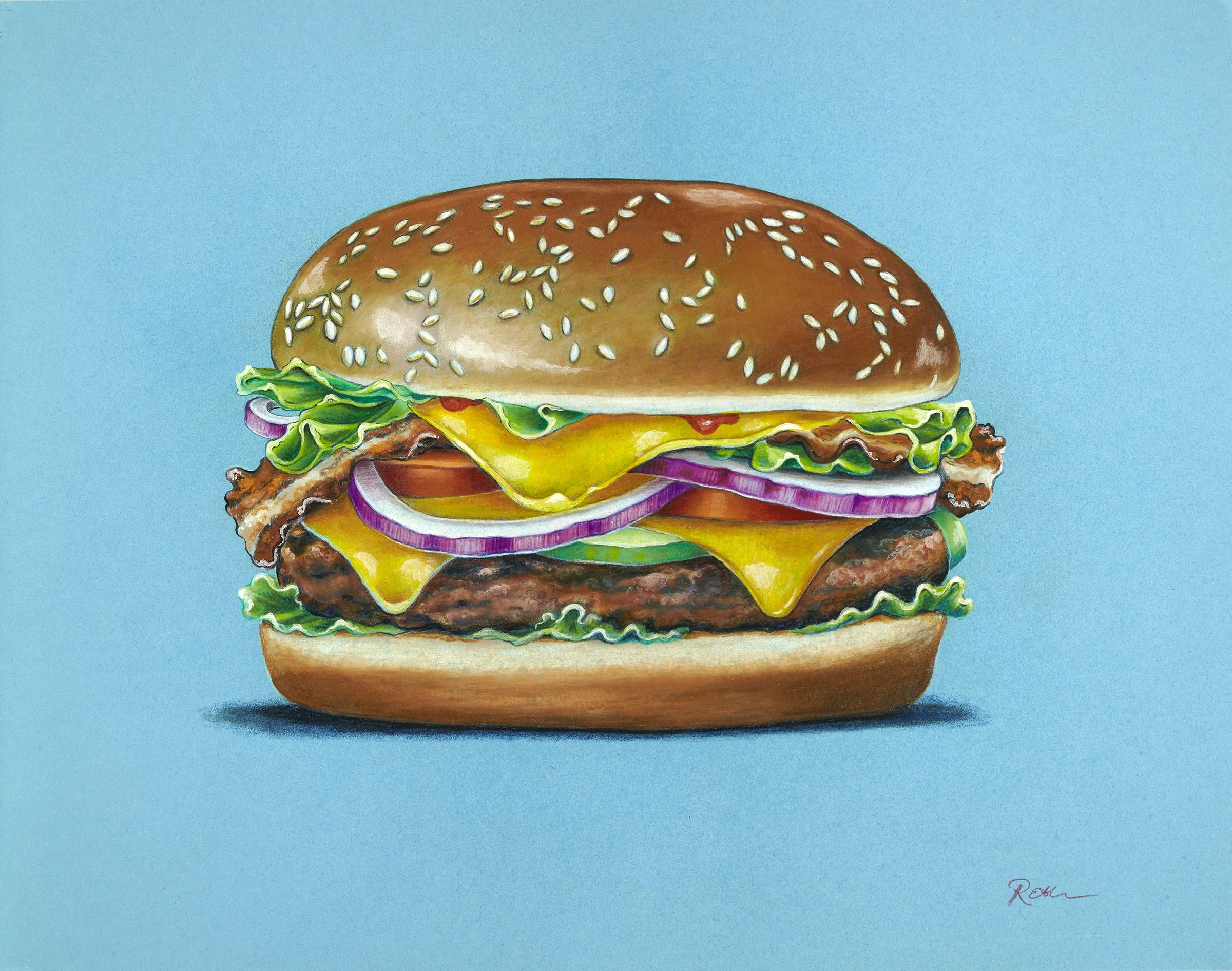 Cheeseburger, Prismacolor Pencil