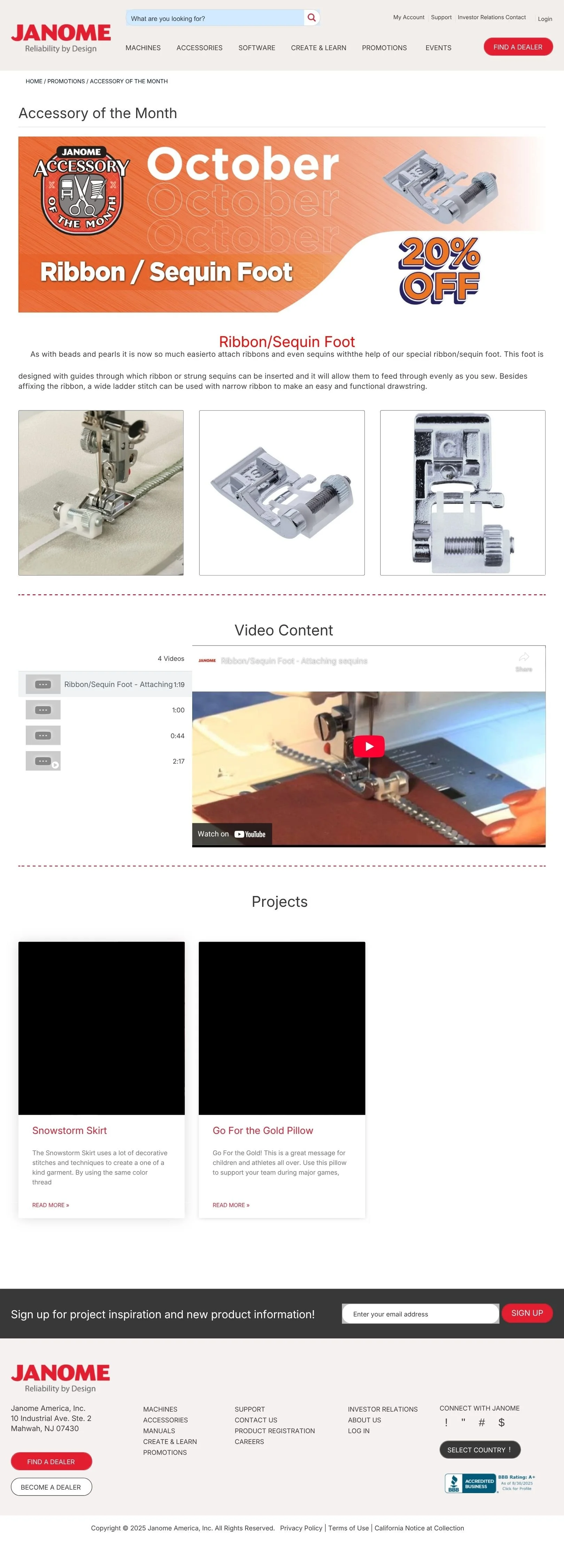 Accessory of the Month Landing Page