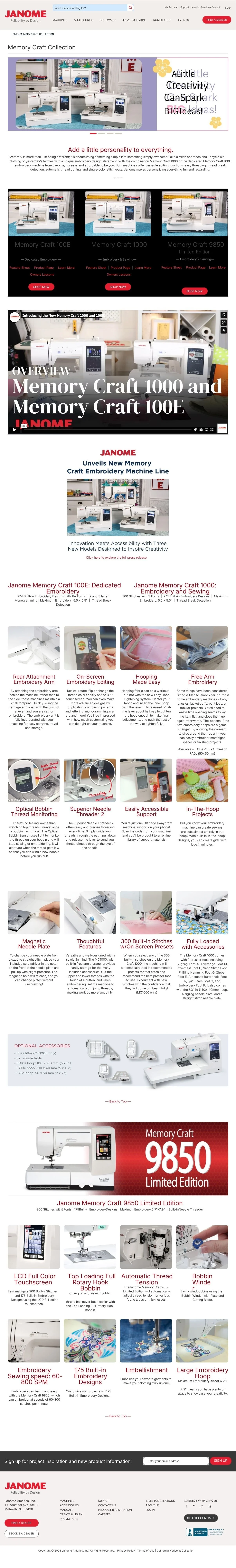 Machine Landing Page Sample