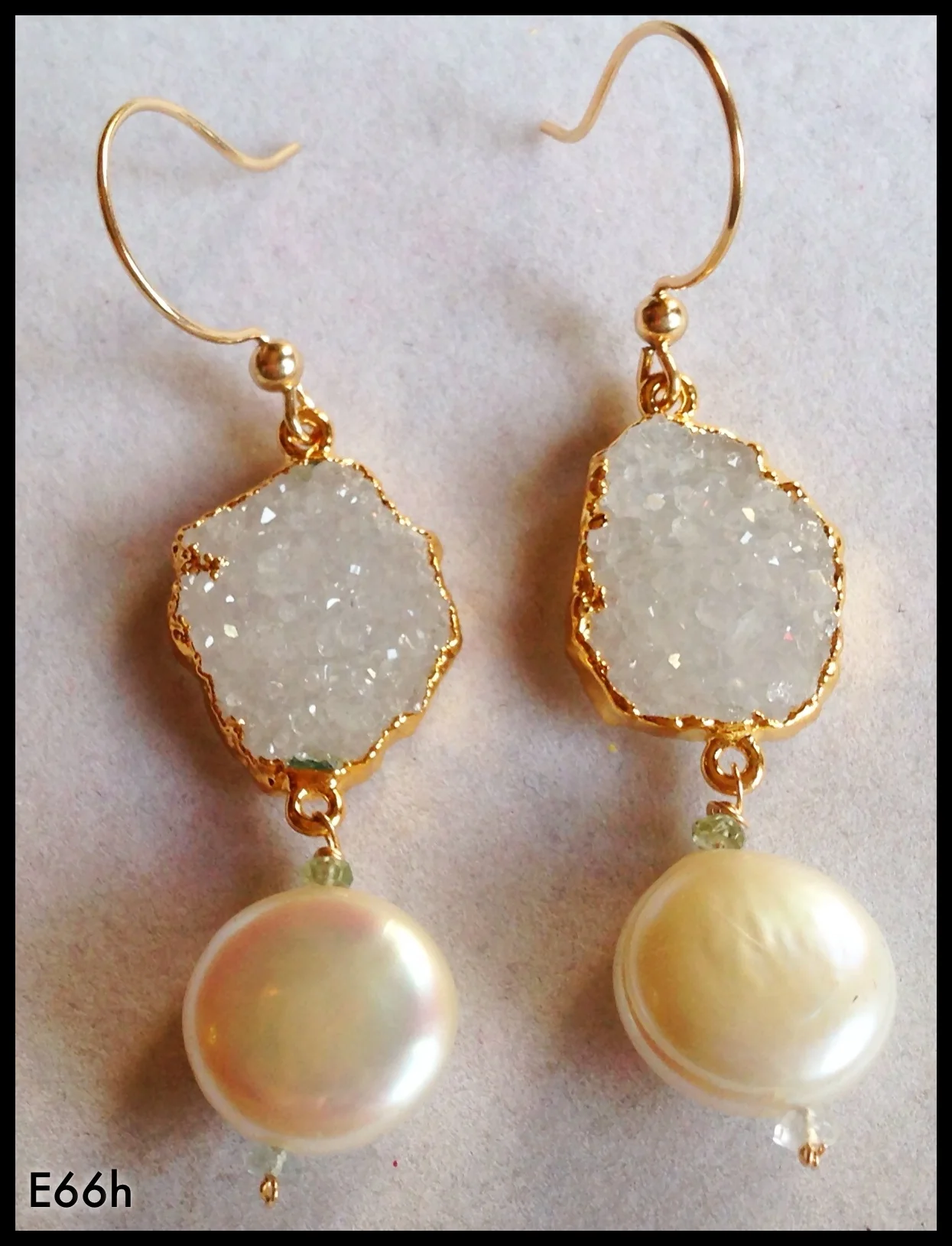Druzy & Button Pearl