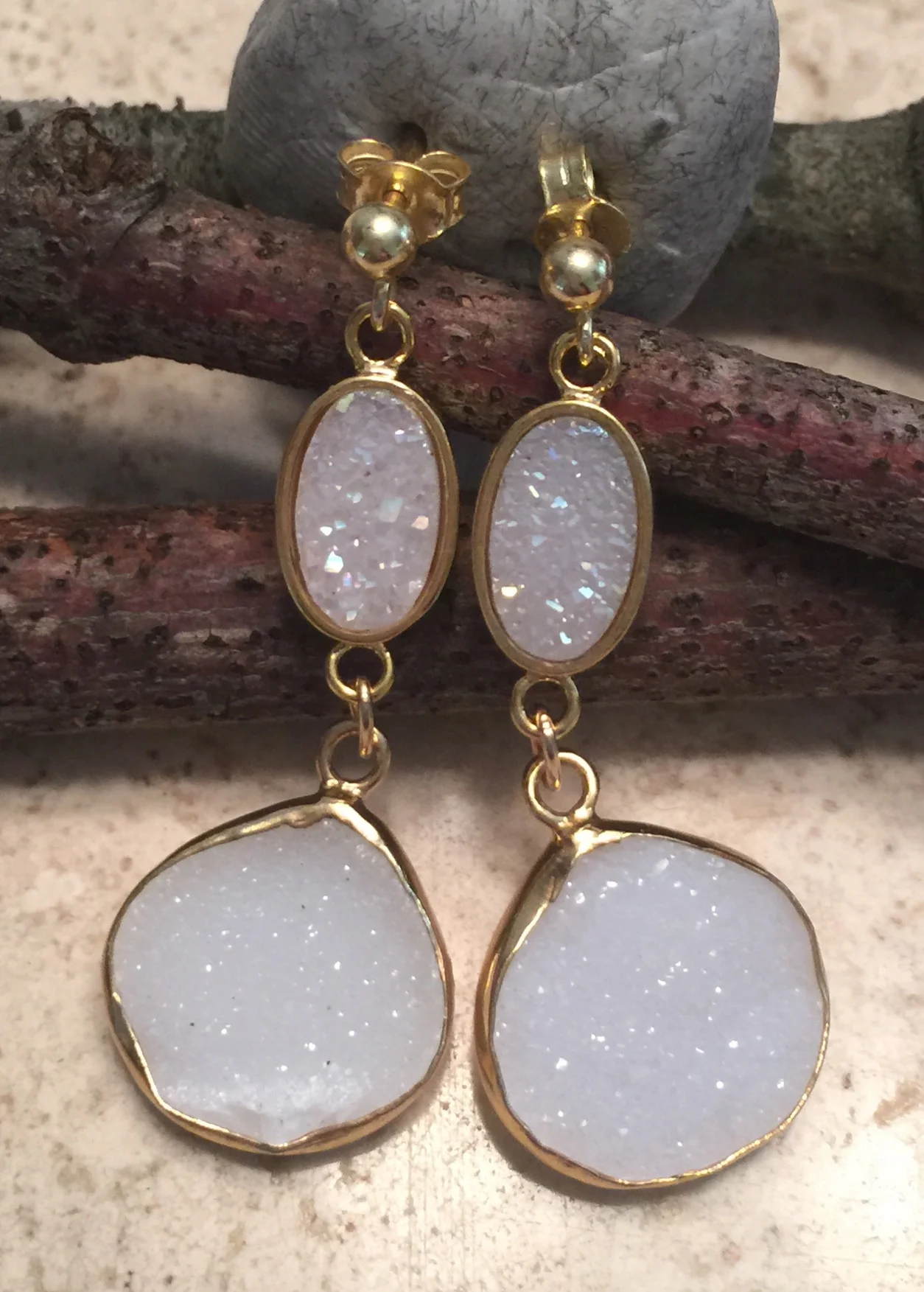 Double White Druzy