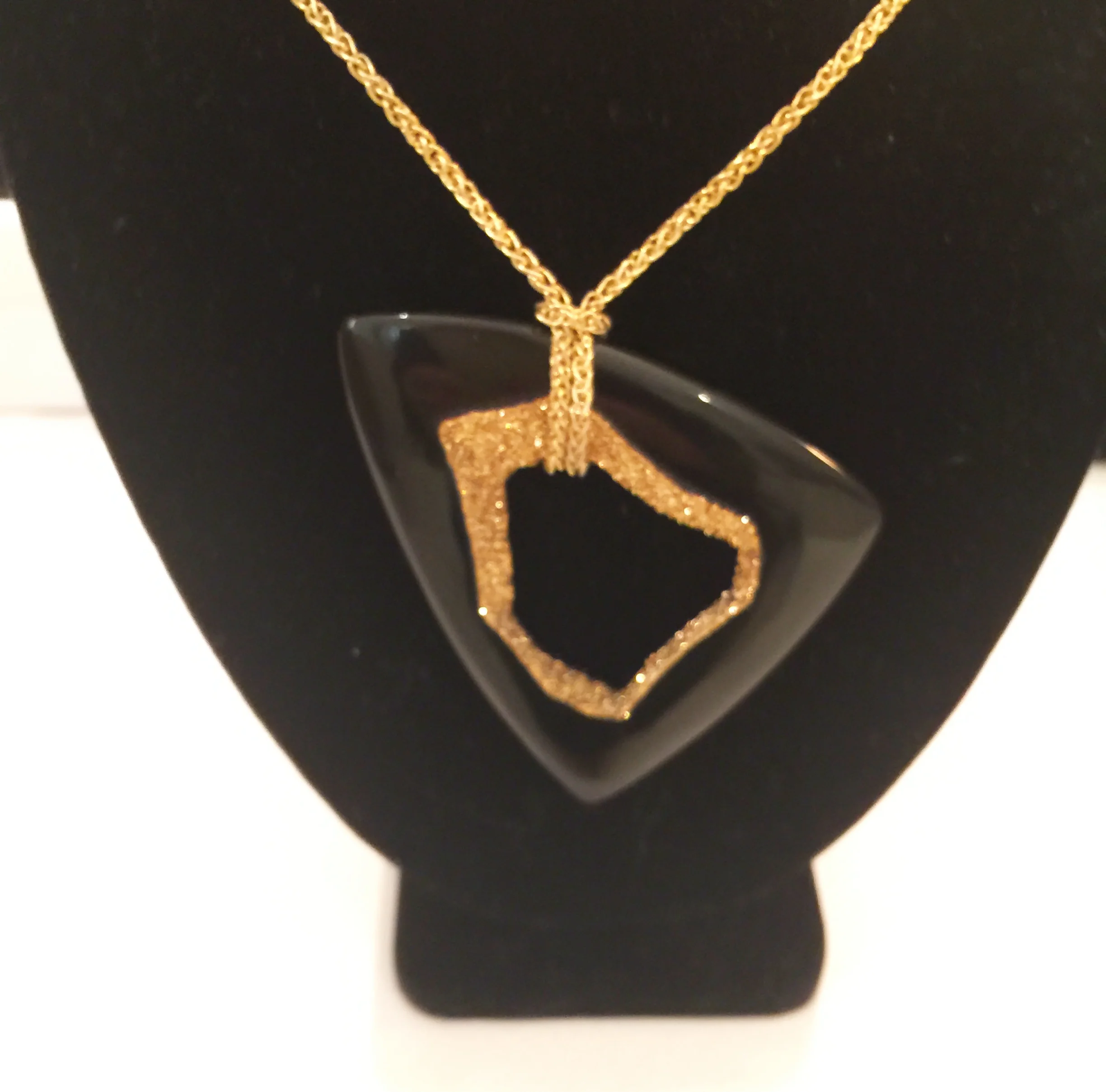 Rare Black Druzy with 18kt gold